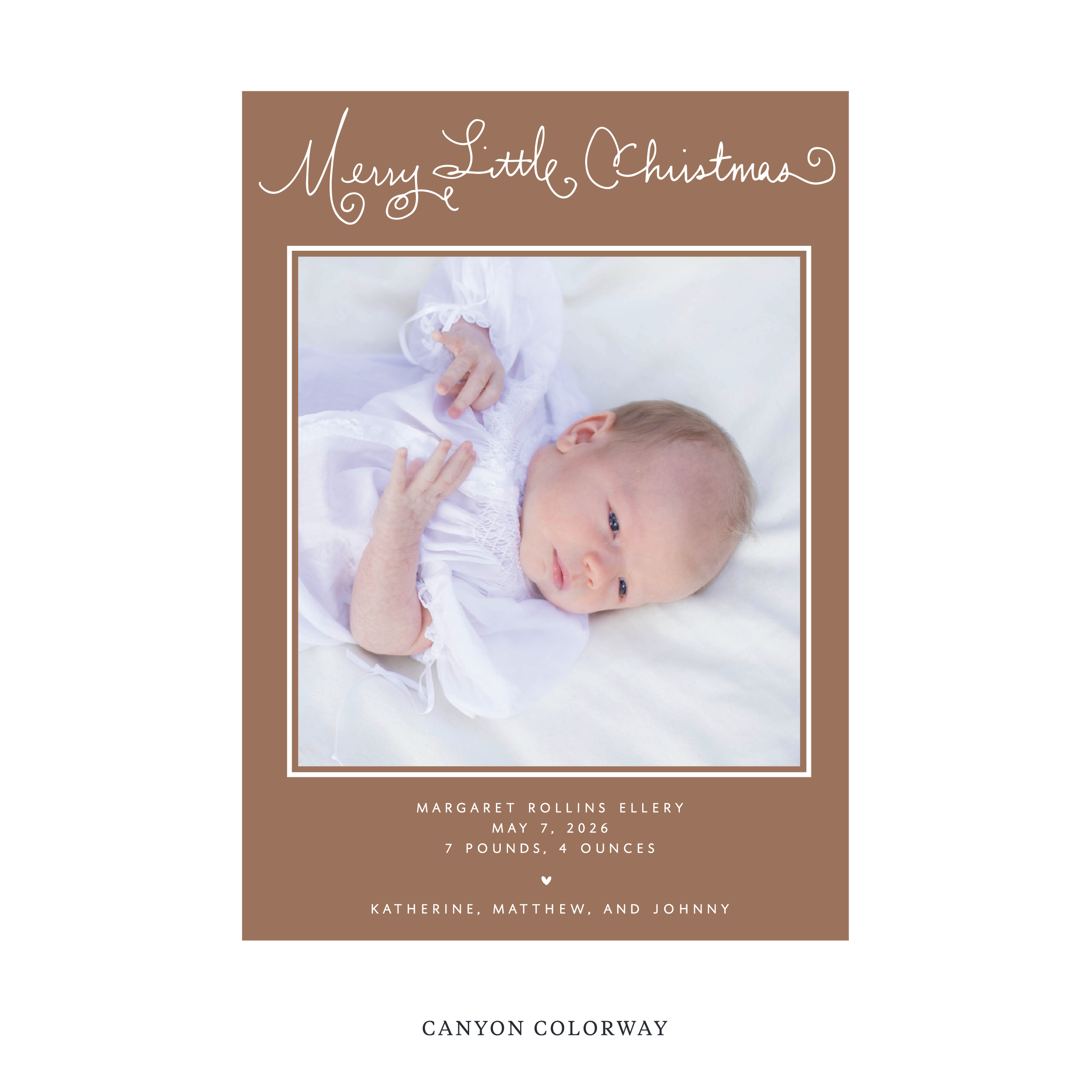 Henley Birth Announcement Digital Photo Holiday Card, Large