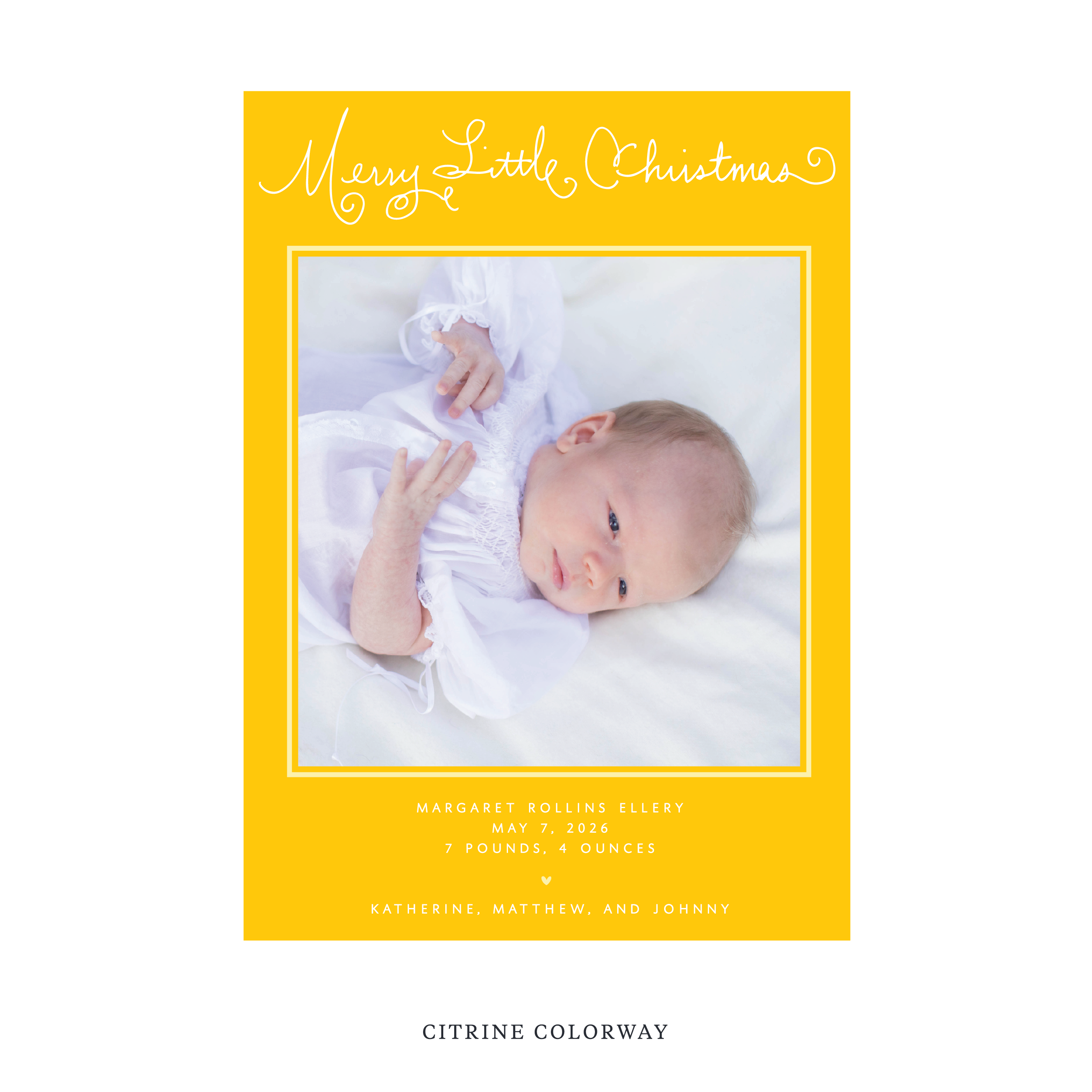 Henley Birth Announcement Digital Photo Holiday Card, Large