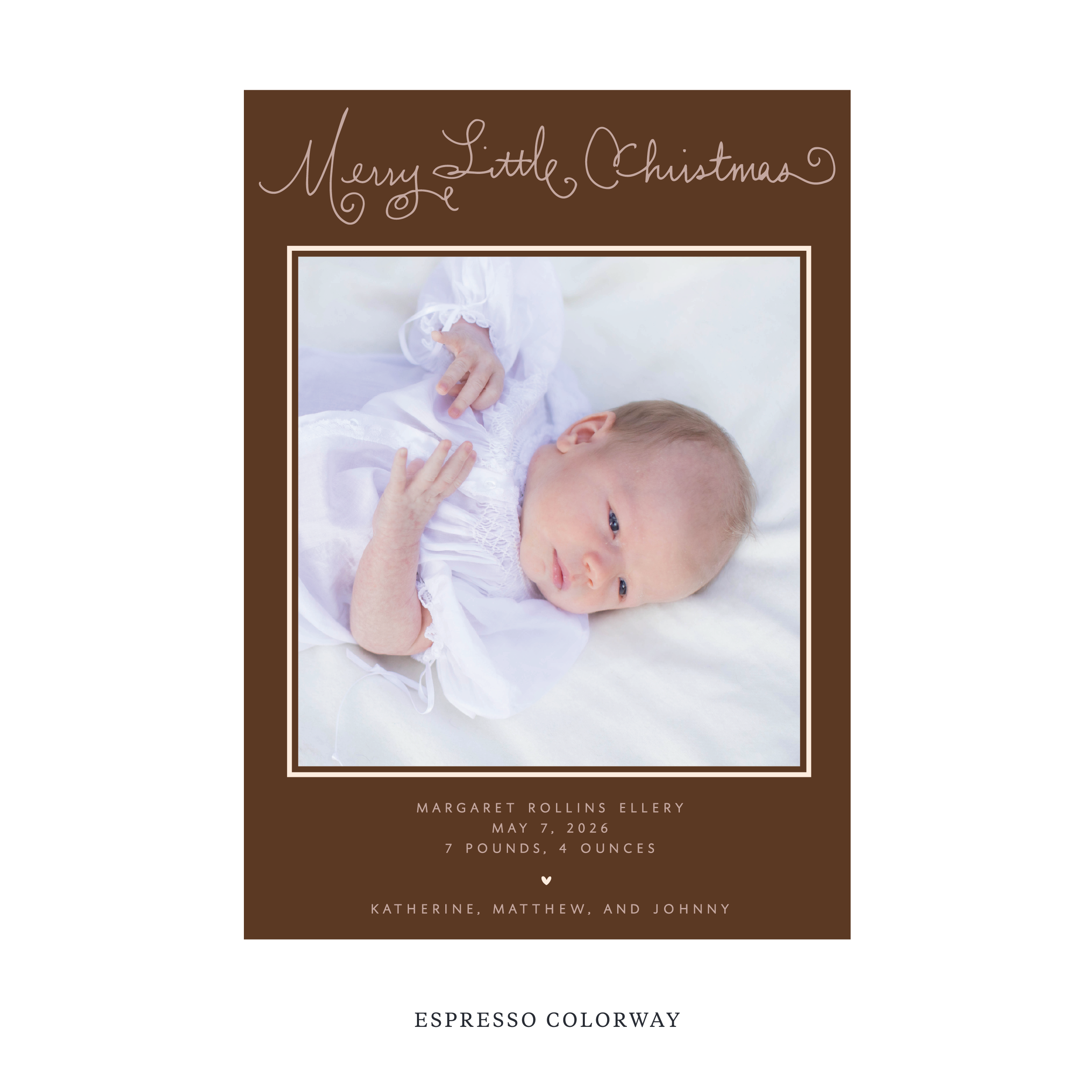 Henley Birth Announcement Digital Photo Holiday Card, Large