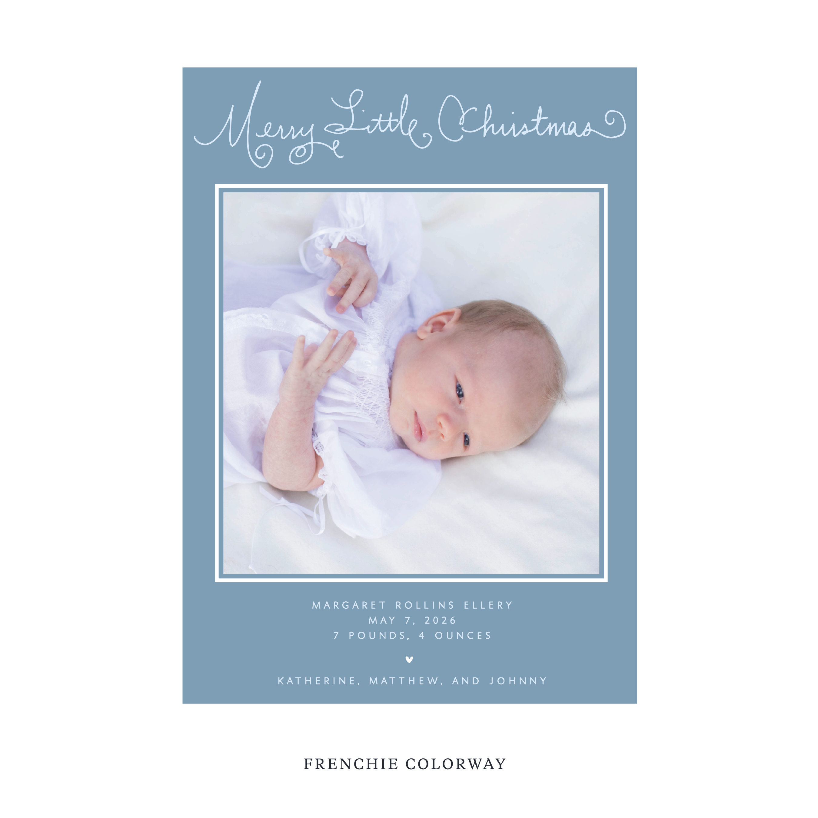 Henley Birth Announcement Digital Photo Holiday Card, Large