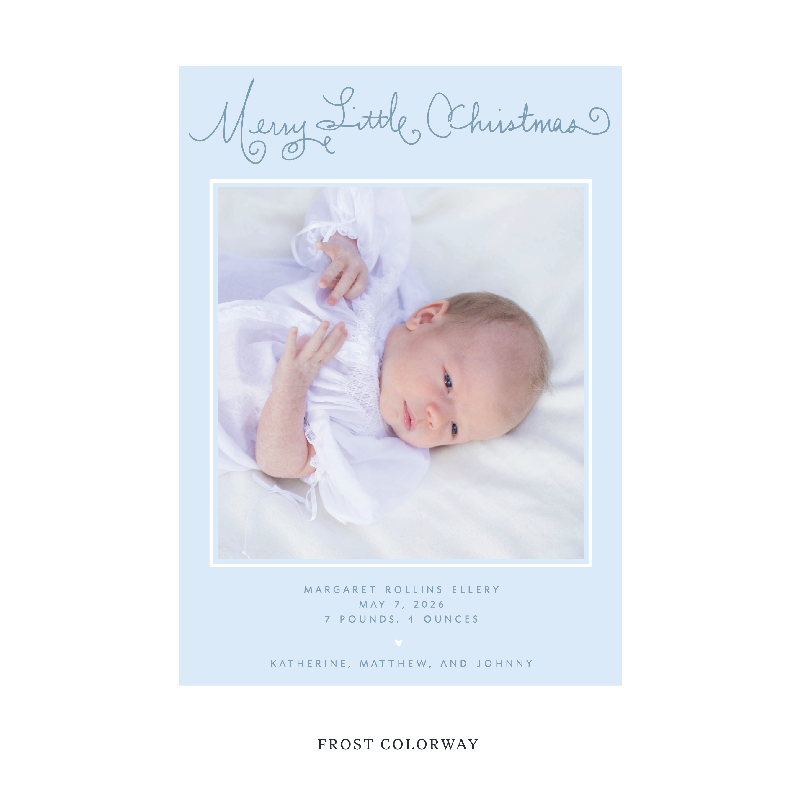 Henley Birth Announcement Digital Photo Holiday Card, Large