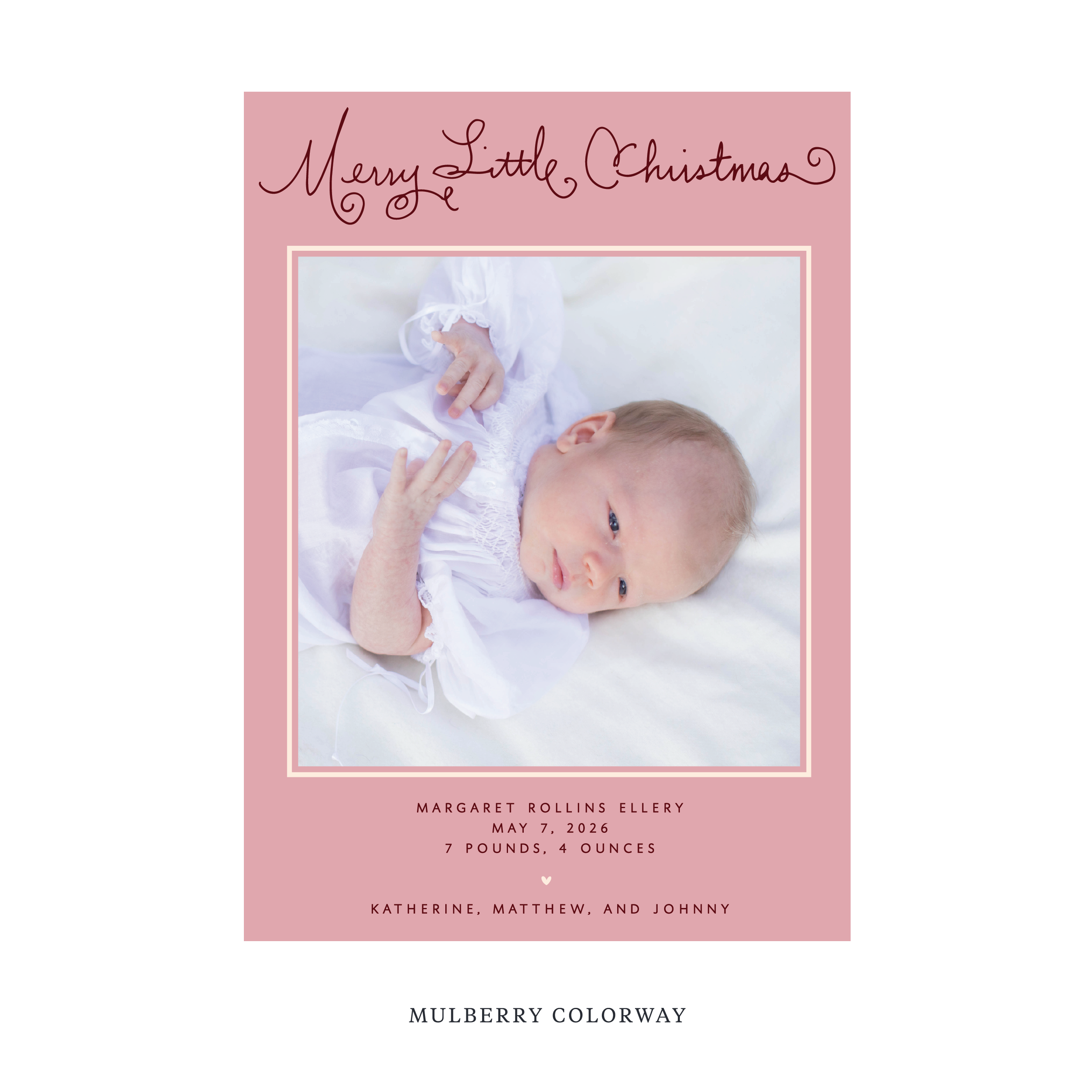 Henley Birth Announcement Digital Photo Holiday Card, Large