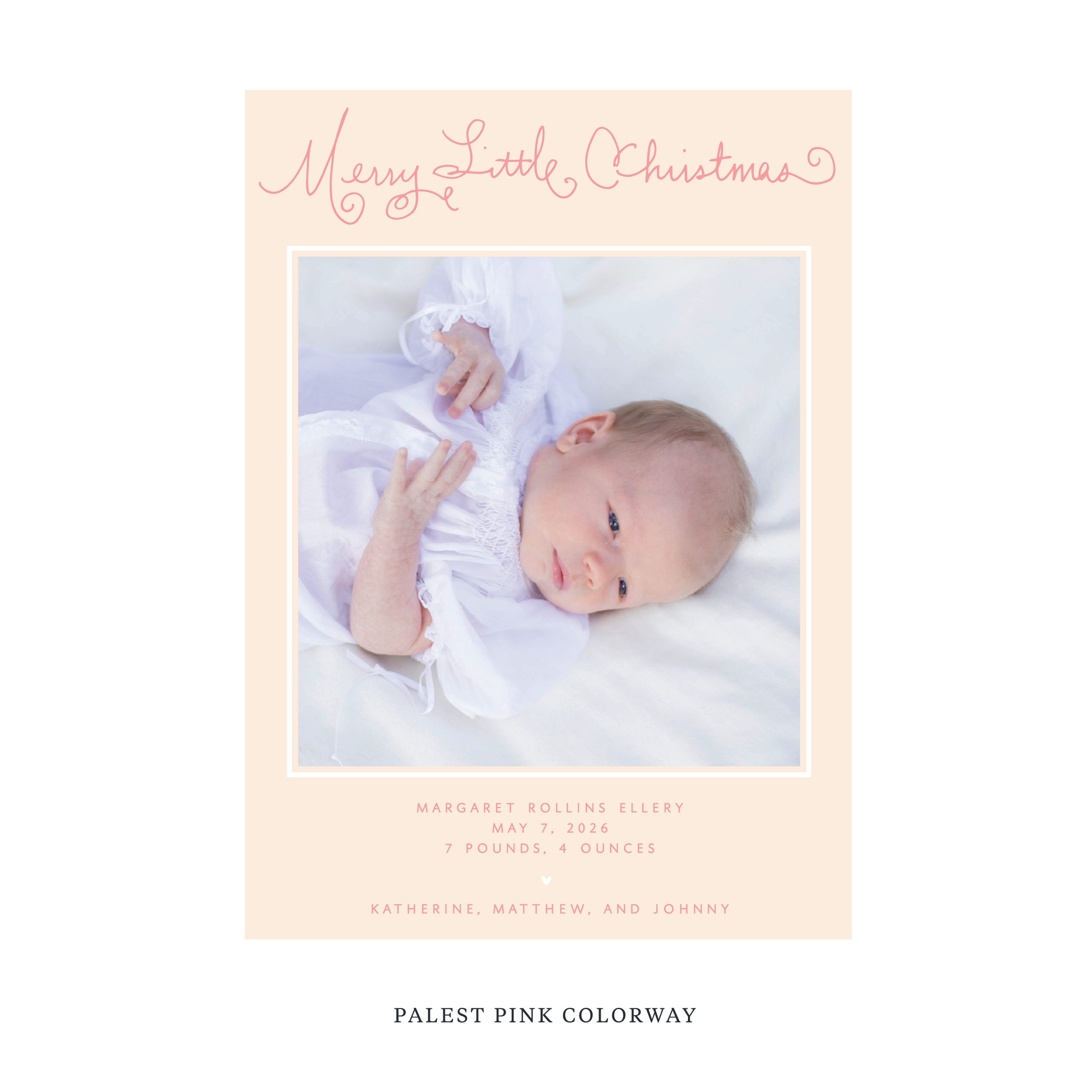 Henley Birth Announcement Digital Photo Holiday Card, Large