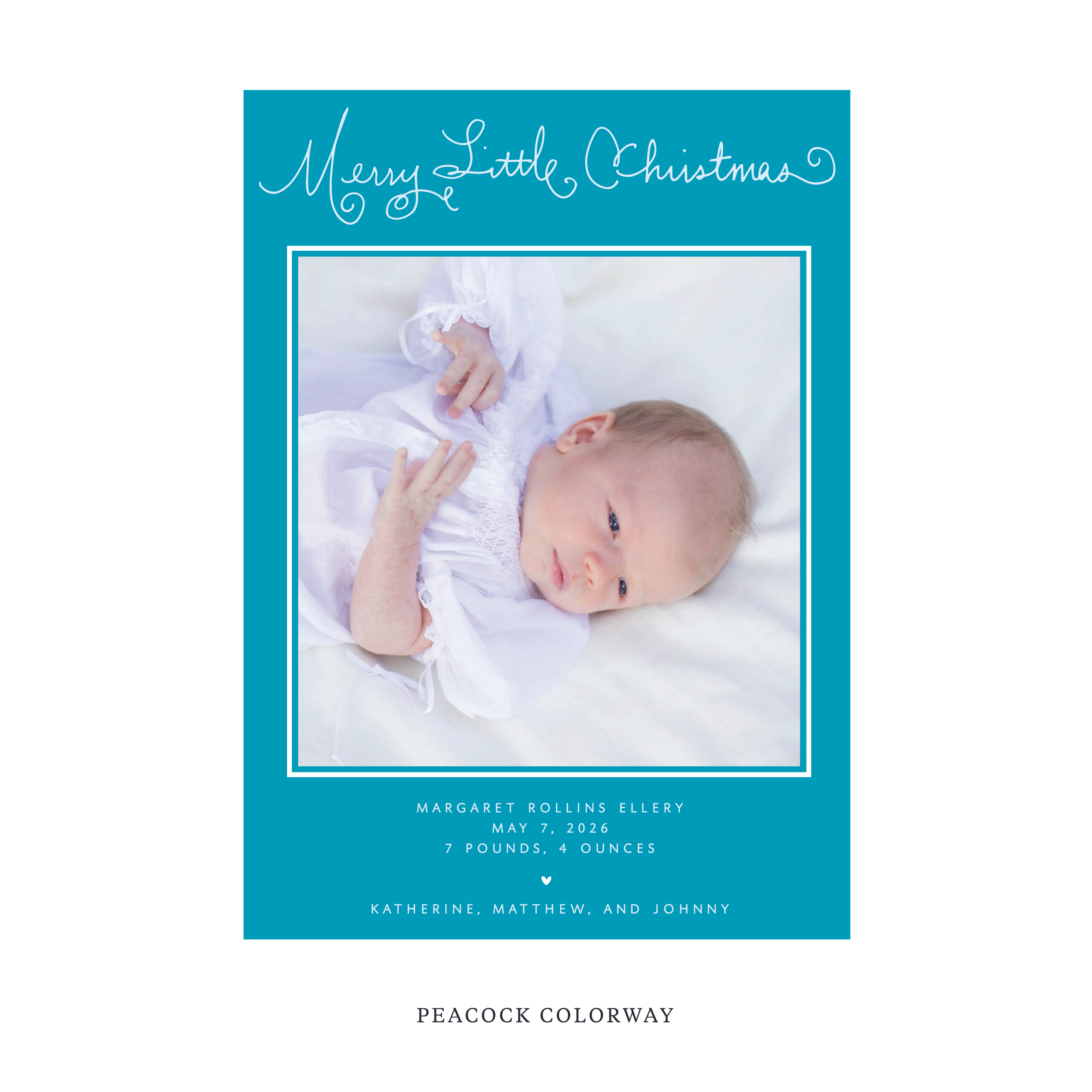 Henley Birth Announcement Digital Photo Holiday Card, Large