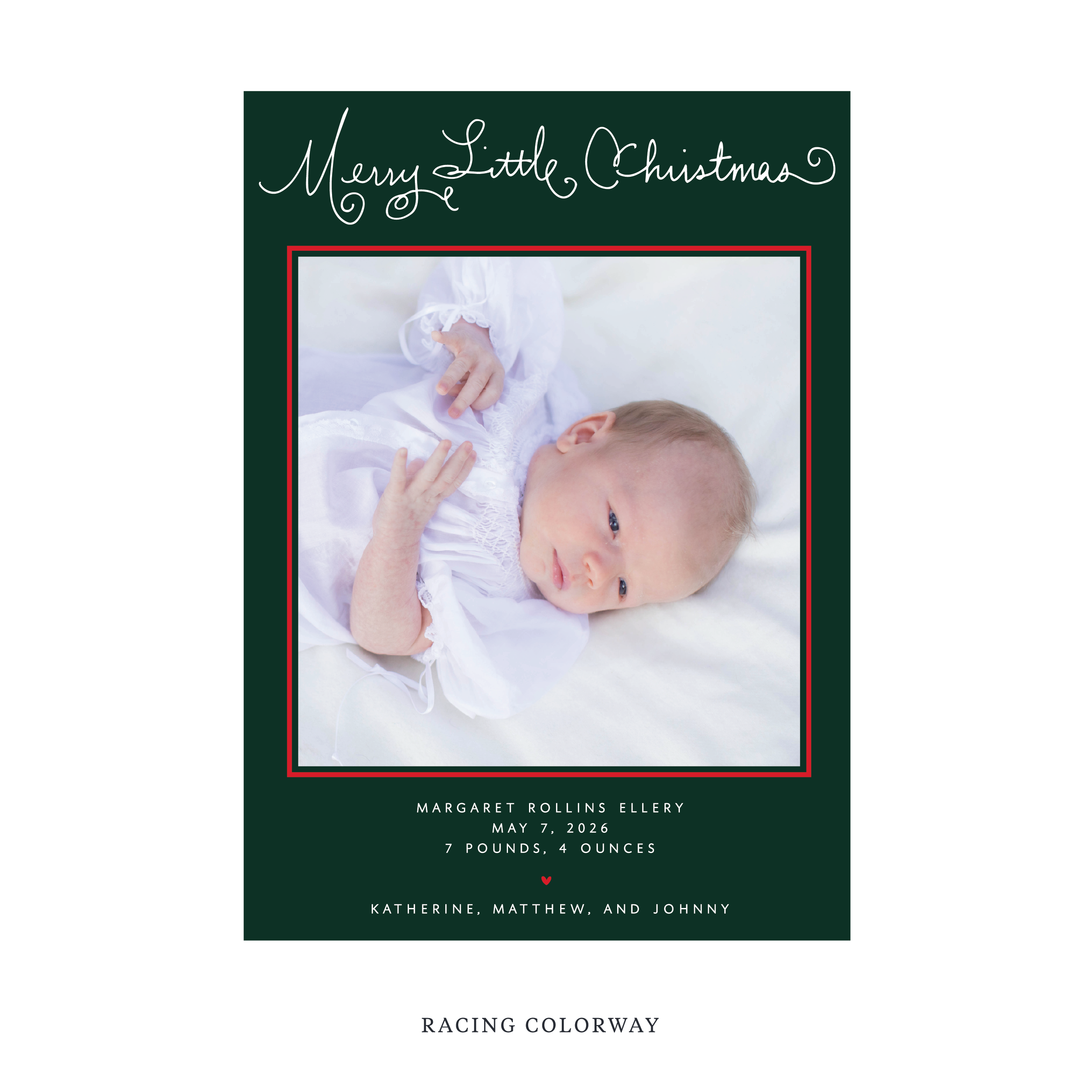 Henley Birth Announcement Digital Photo Holiday Card, Large