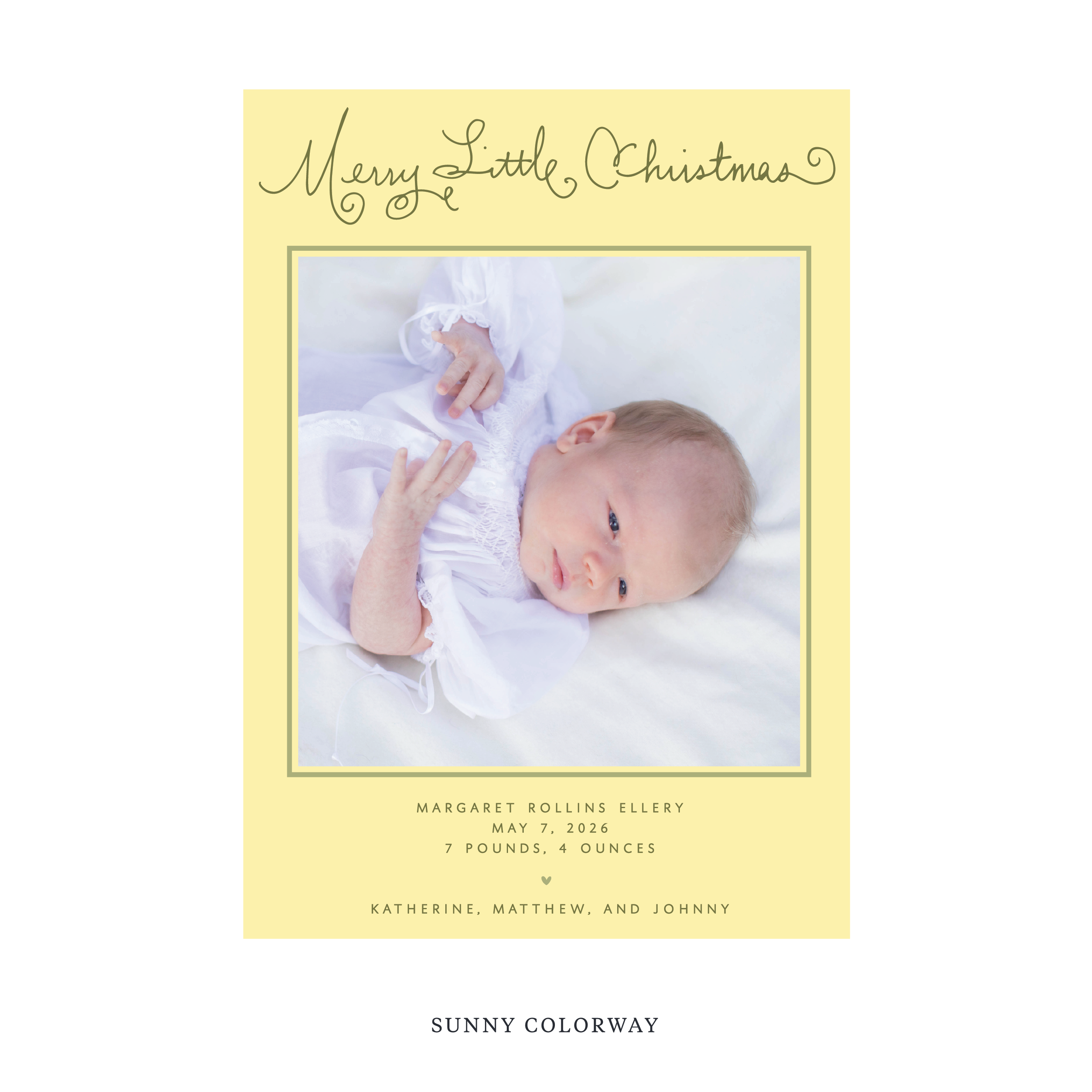 Henley Birth Announcement Digital Photo Holiday Card, Large