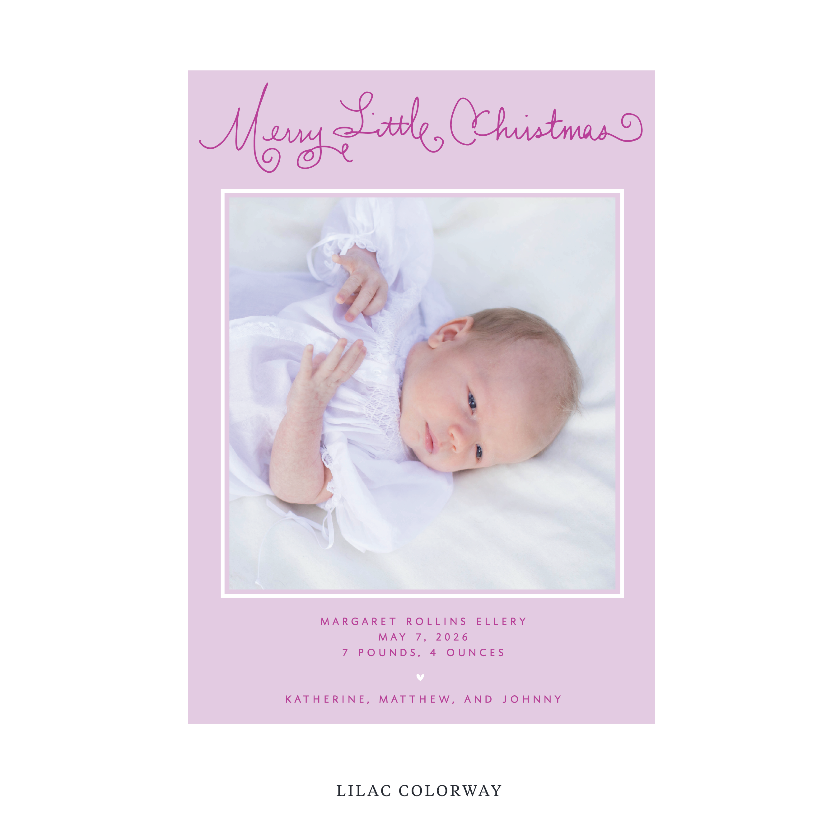 Henley Birth Announcement Digital Photo Holiday Card, Large