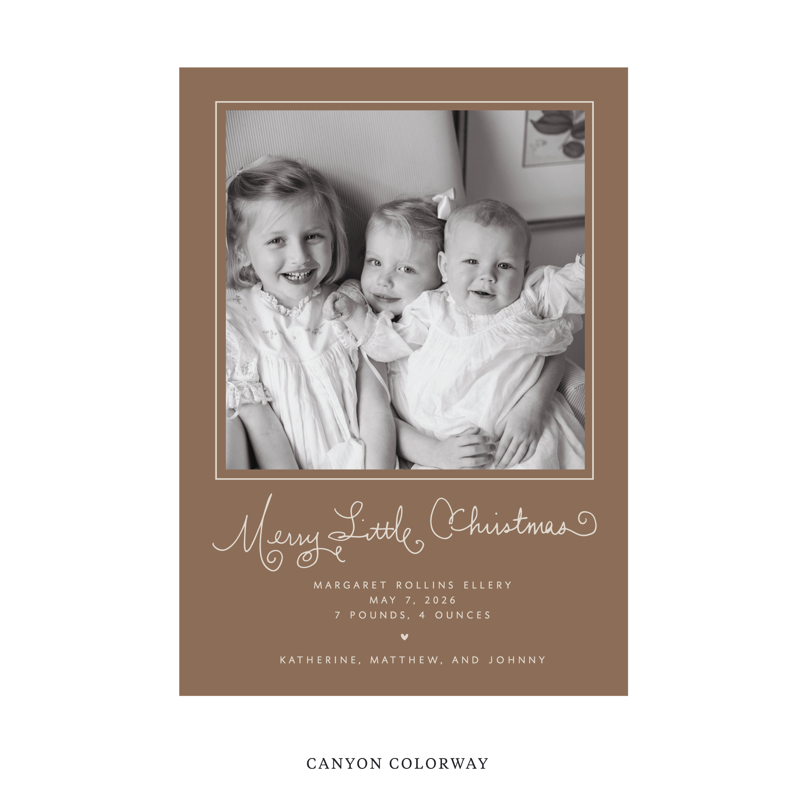 Henley Classic Flat Print Holiday Card, Birth Announcement Large