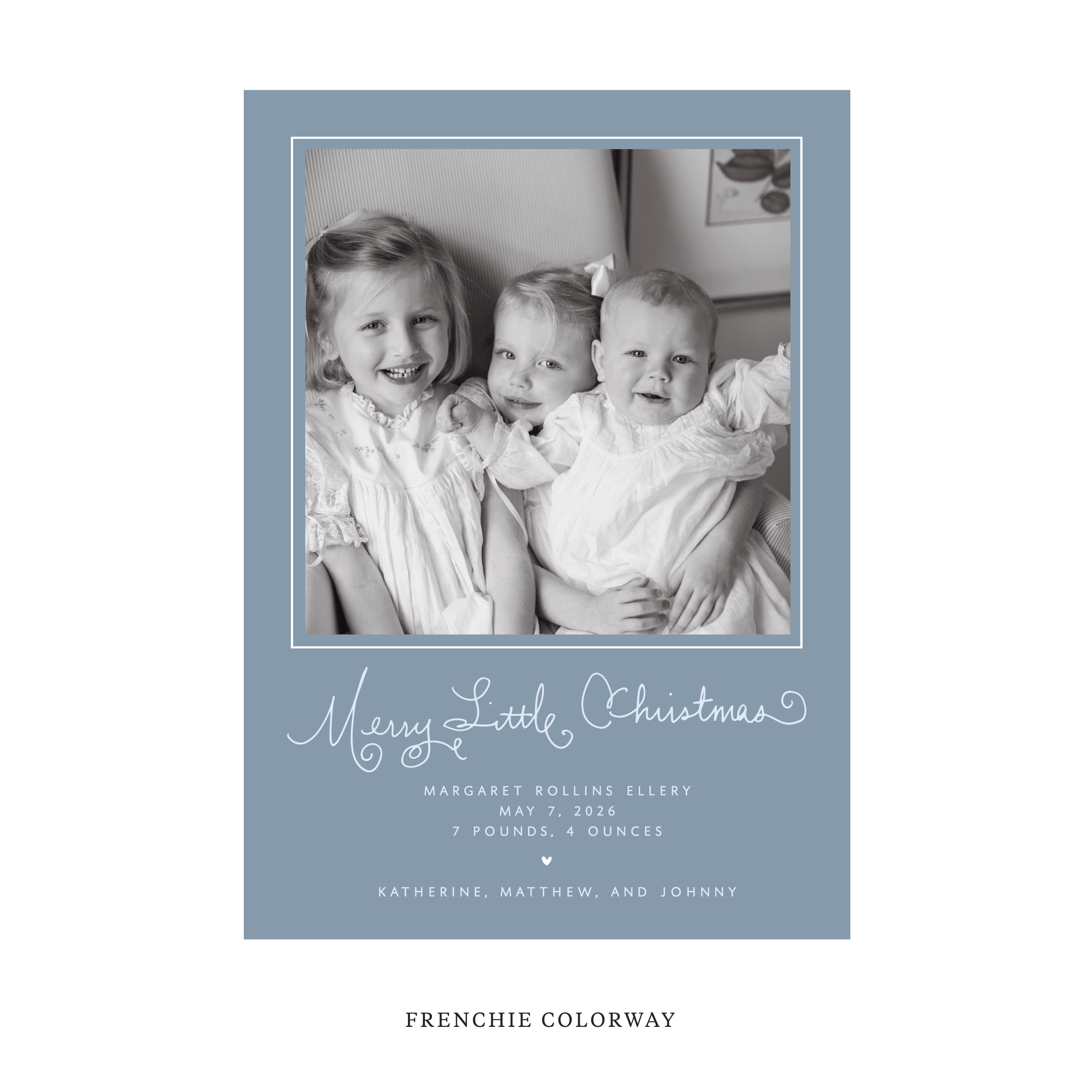 Henley Classic Flat Print Holiday Card, Birth Announcement Large