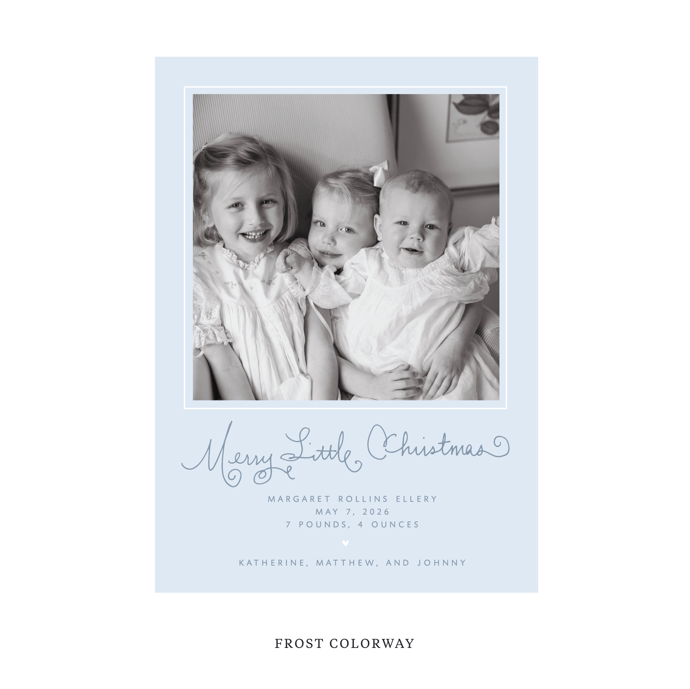 Henley Classic Flat Print Holiday Card, Birth Announcement Large