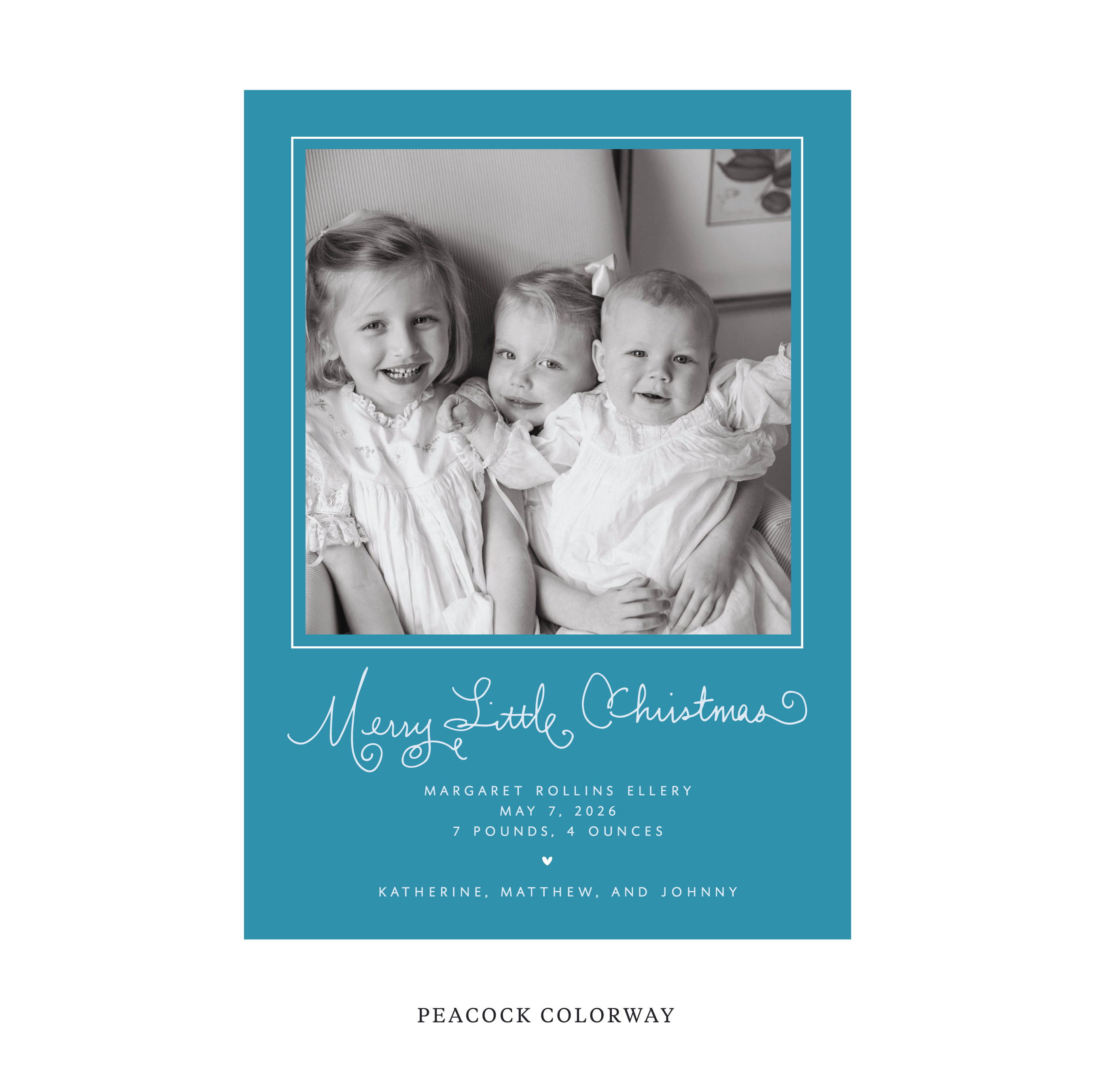 Henley Classic Flat Print Holiday Card, Birth Announcement Large