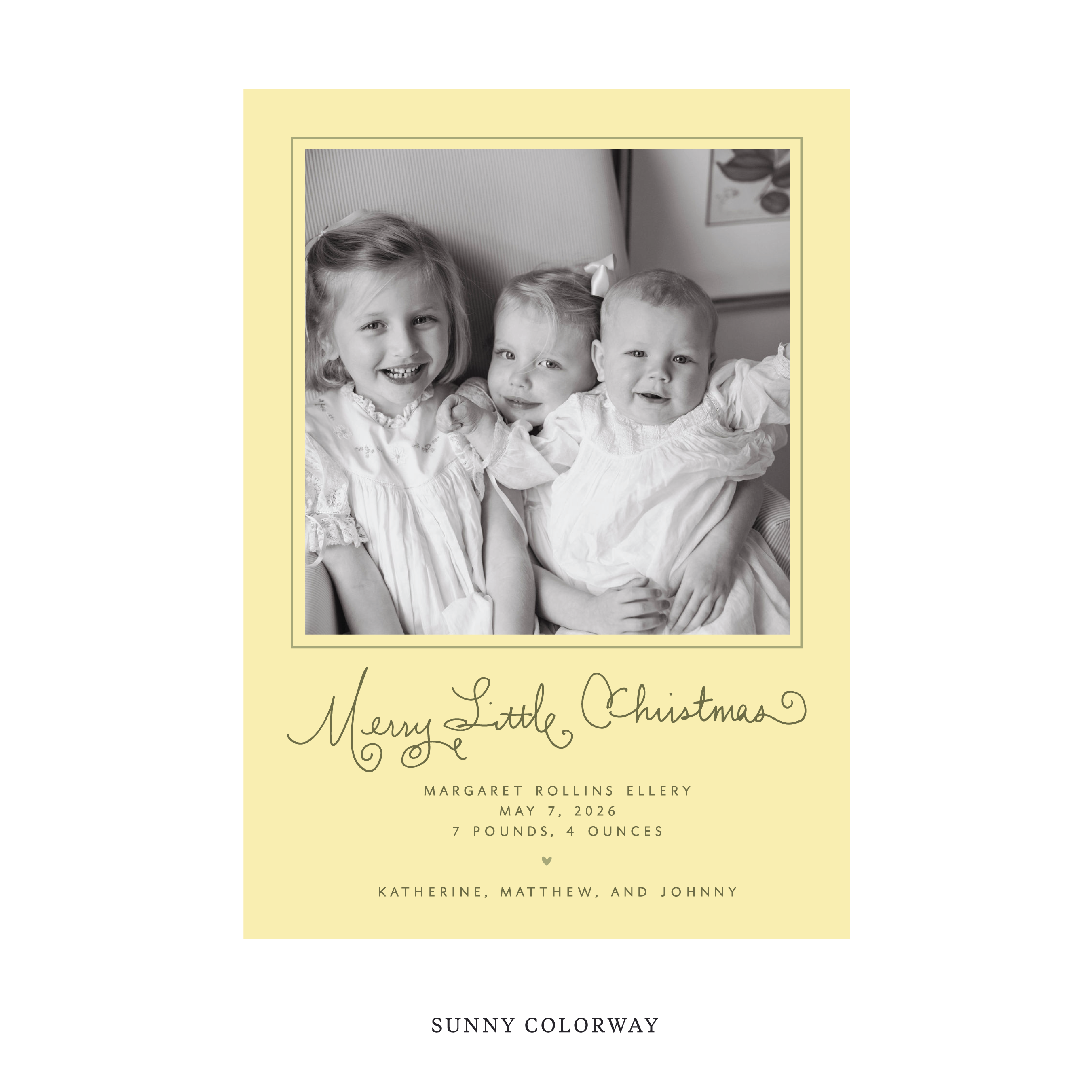 Henley Classic Flat Print Holiday Card, Birth Announcement Large