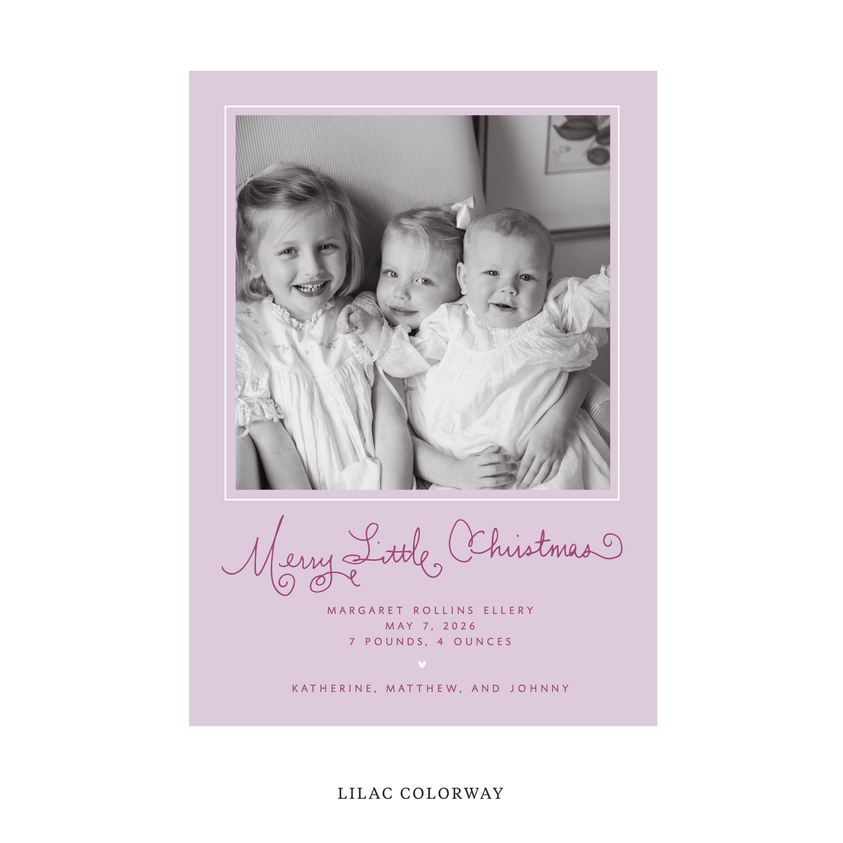 Henley Classic Flat Print Holiday Card, Birth Announcement Large