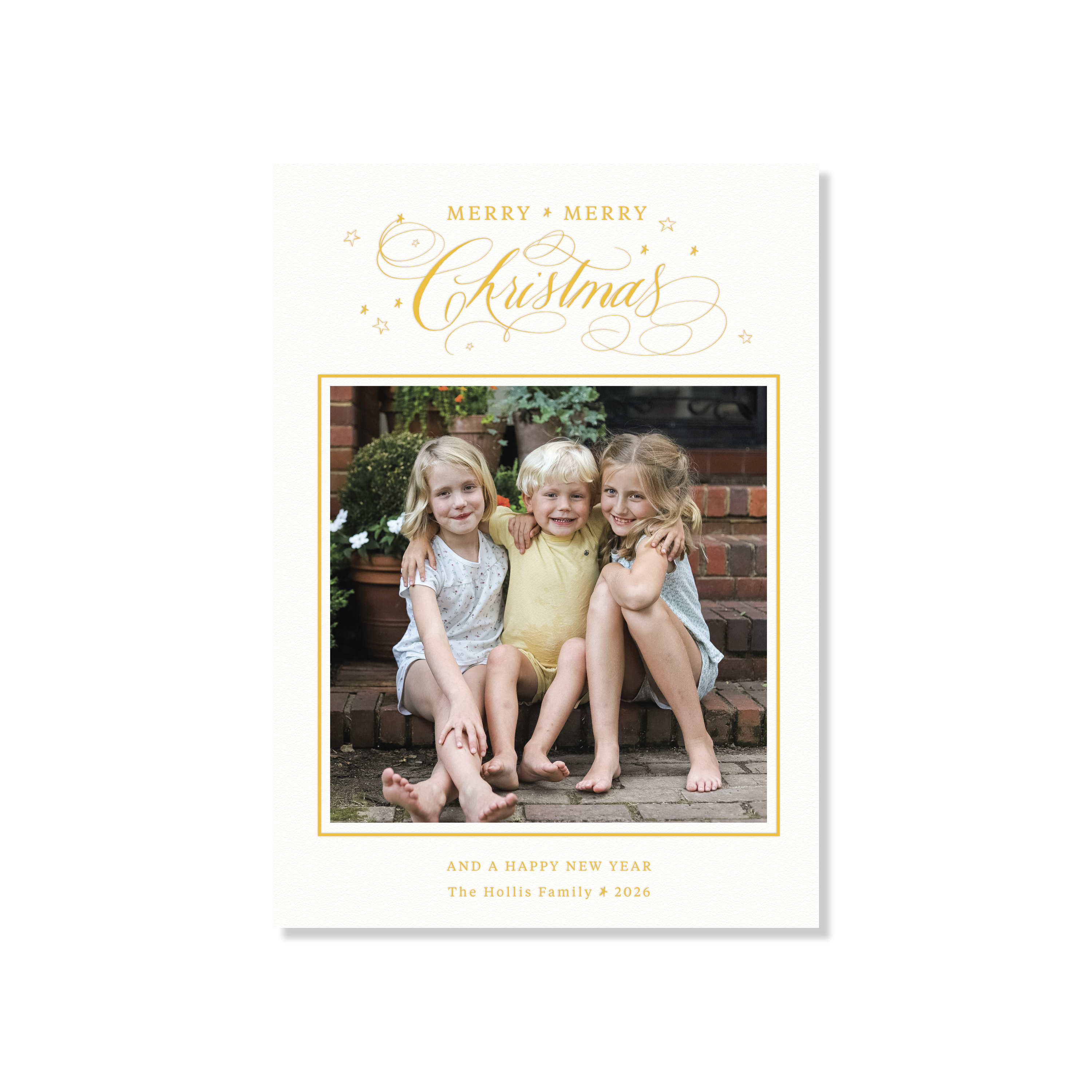 Stanbury Letterpress Holiday Card, Large (White Paper)