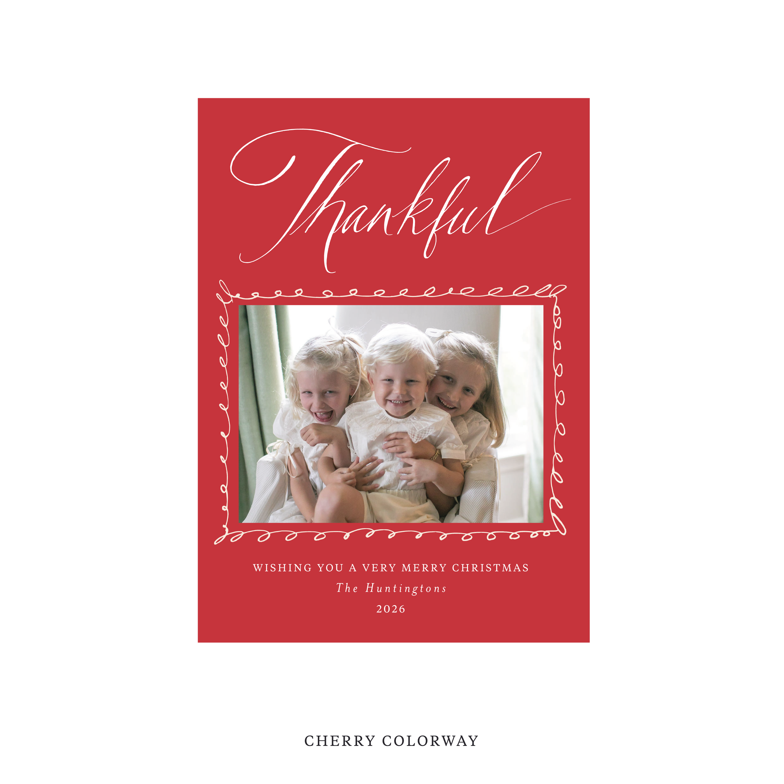 Huntington Classic Flat Print Holiday Card, Medium