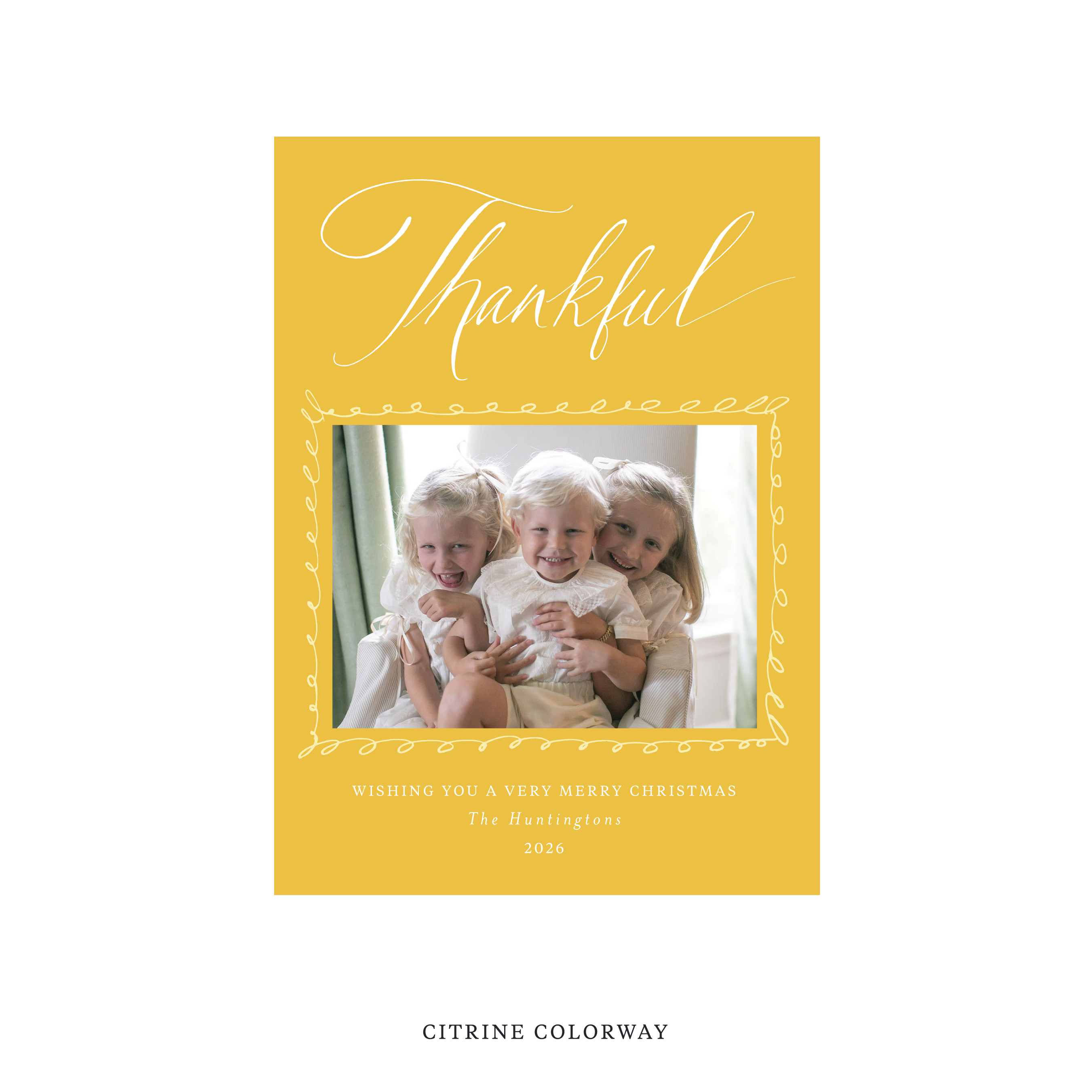 Huntington Classic Flat Print Holiday Card, Medium
