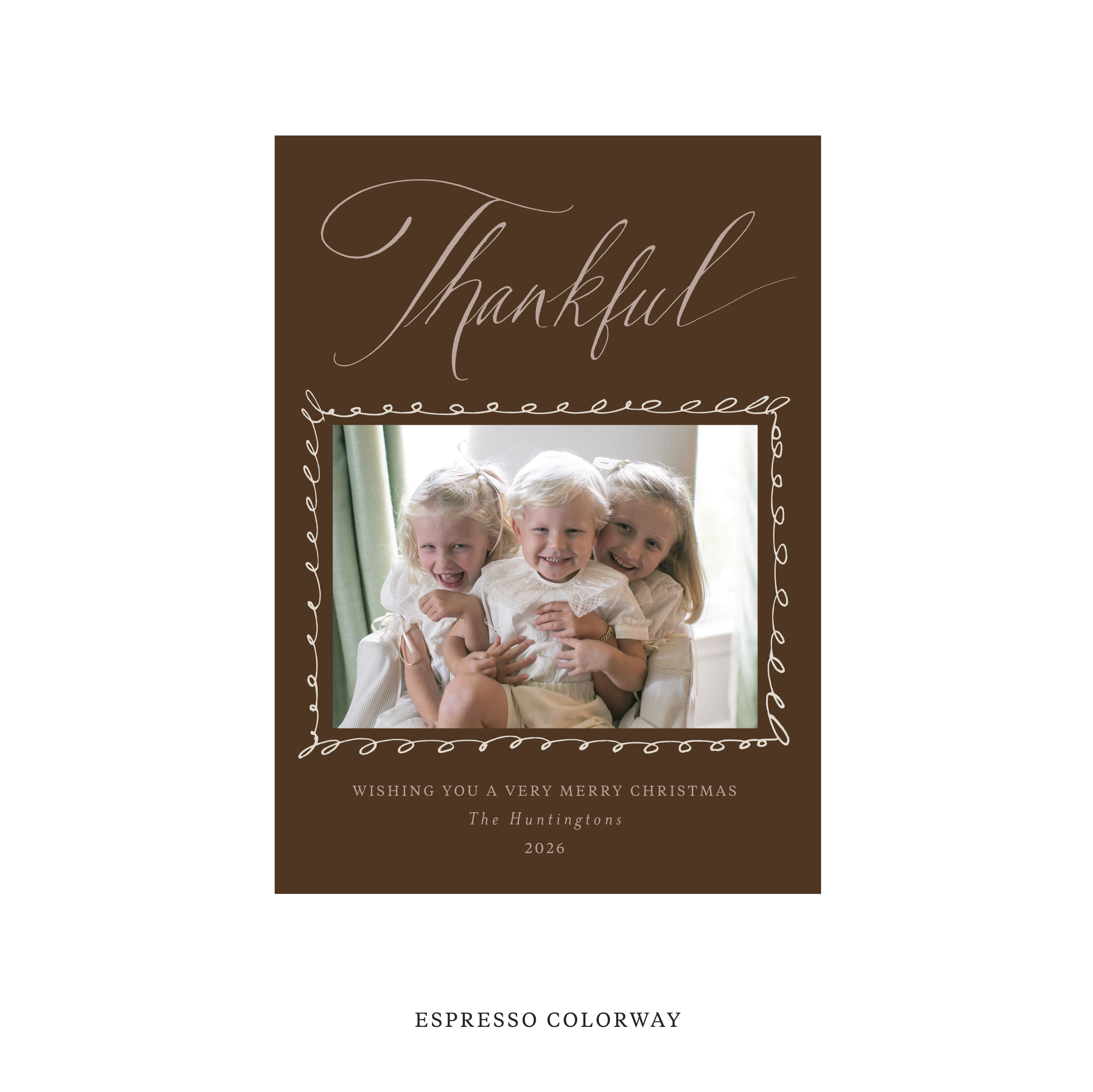 Huntington Classic Flat Print Holiday Card, Medium
