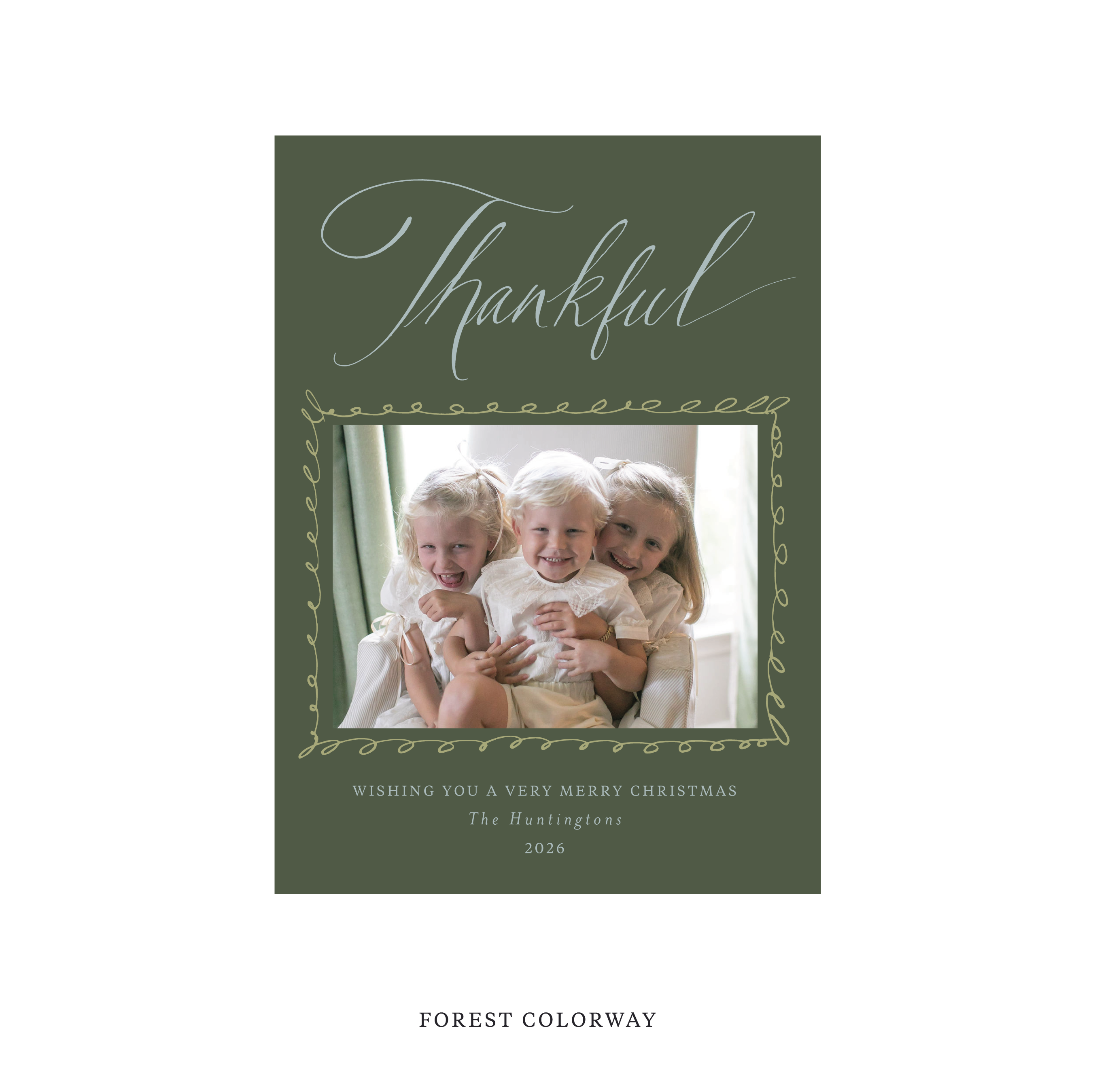 Huntington Classic Flat Print Holiday Card, Medium