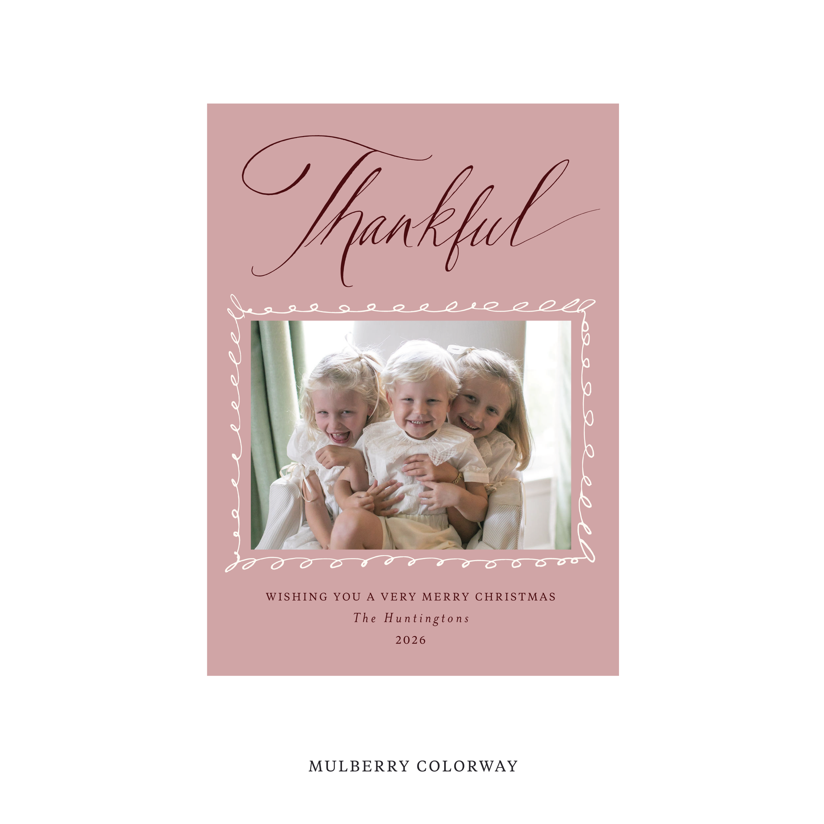 Huntington Classic Flat Print Holiday Card, Medium