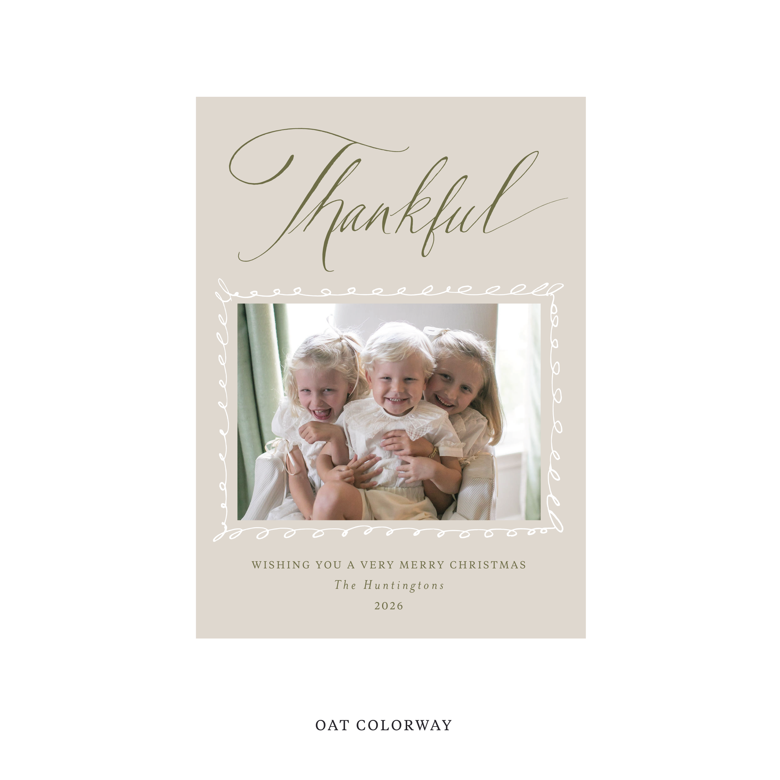 Huntington Classic Flat Print Holiday Card, Medium
