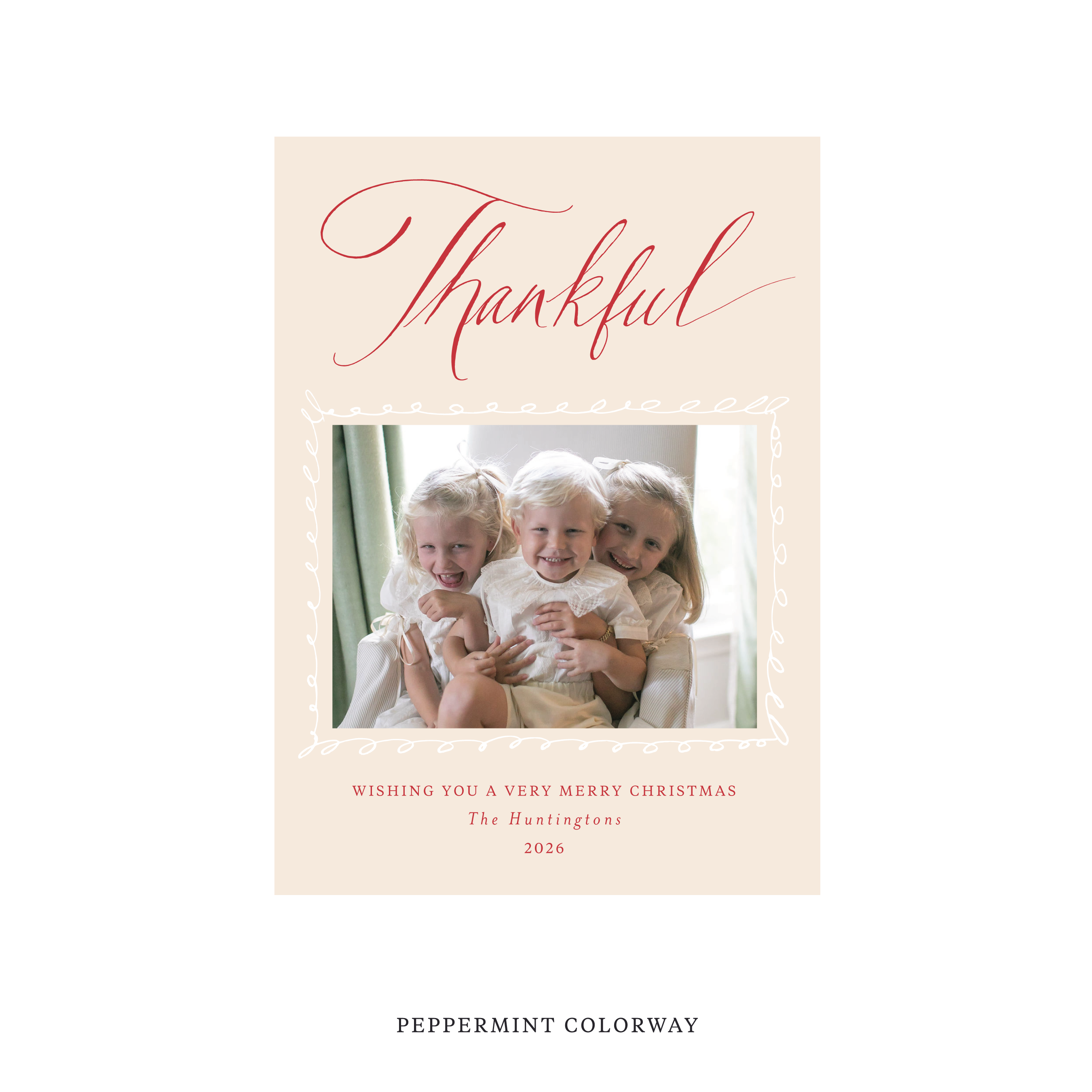 Huntington Classic Flat Print Holiday Card, Medium