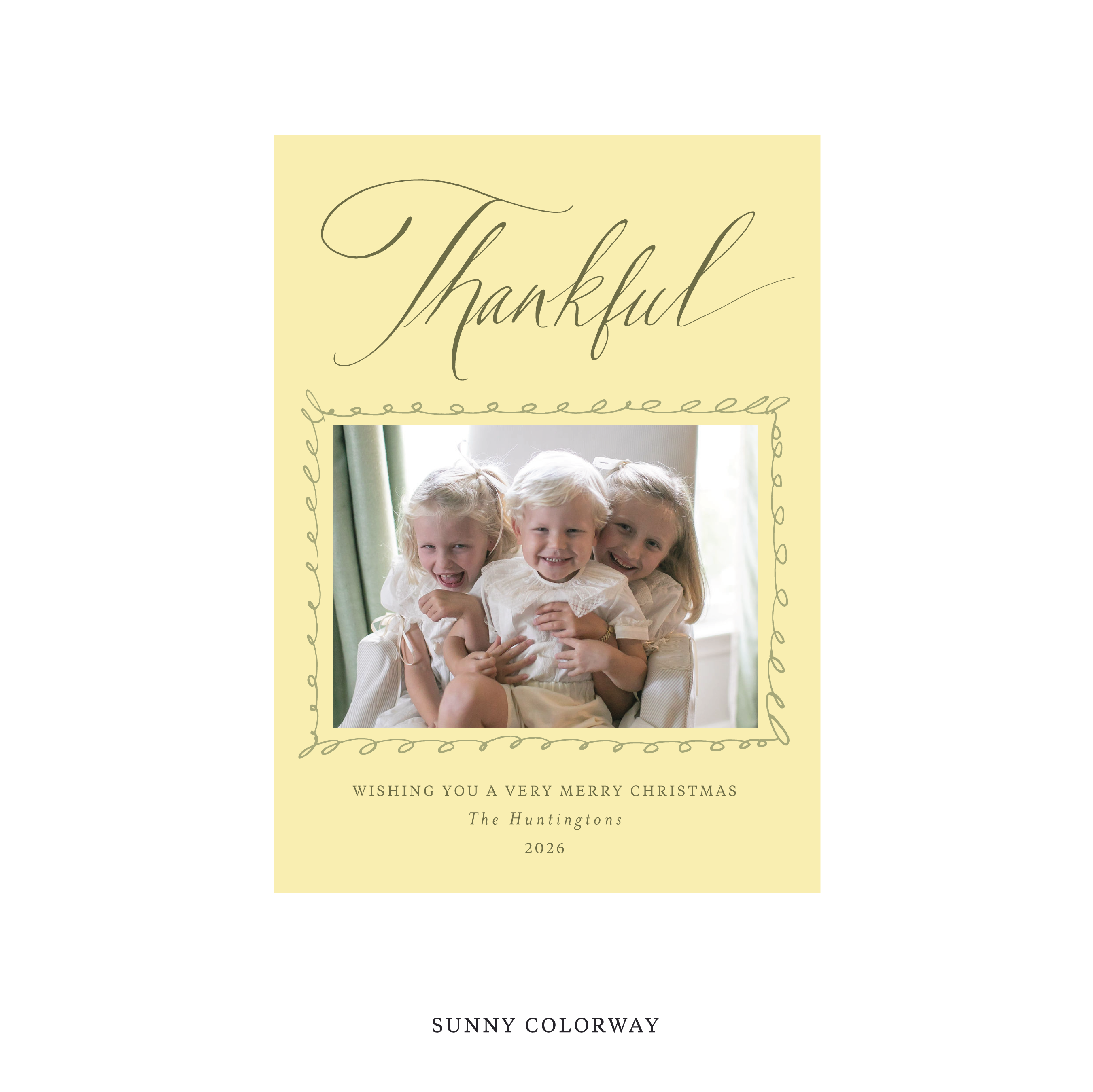 Huntington Classic Flat Print Holiday Card, Medium