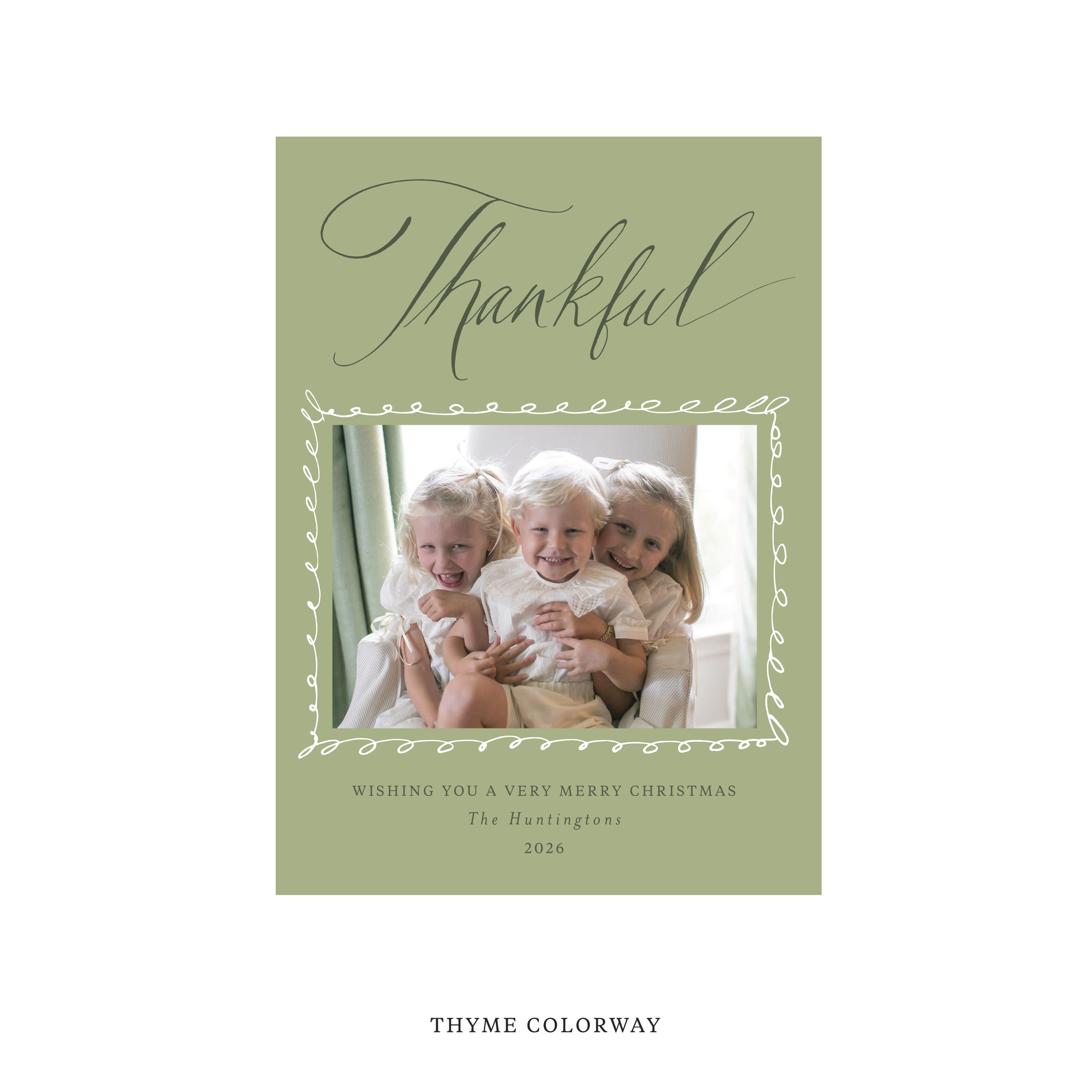 Huntington Classic Flat Print Holiday Card, Medium