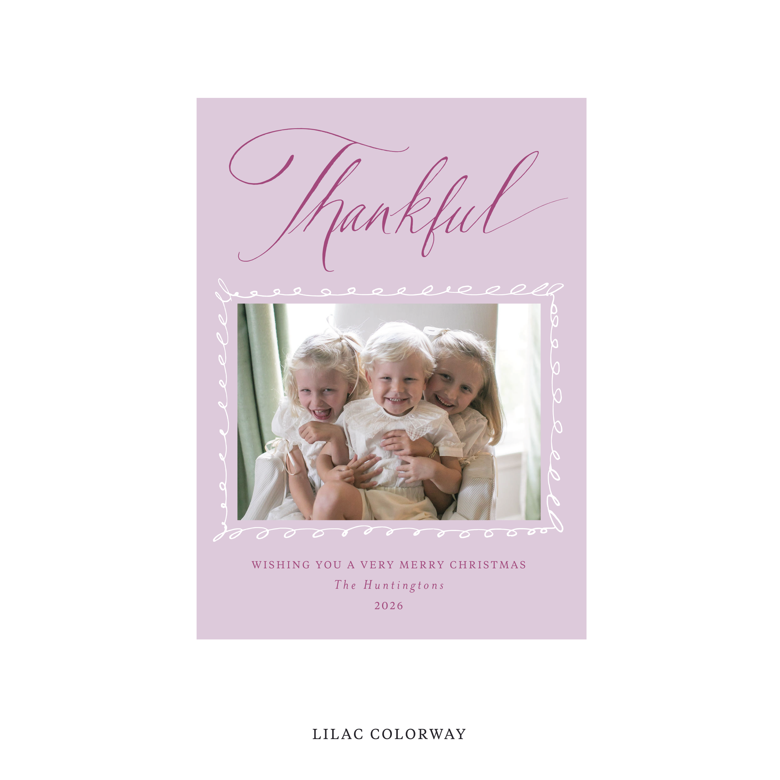 Huntington Classic Flat Print Holiday Card, Medium