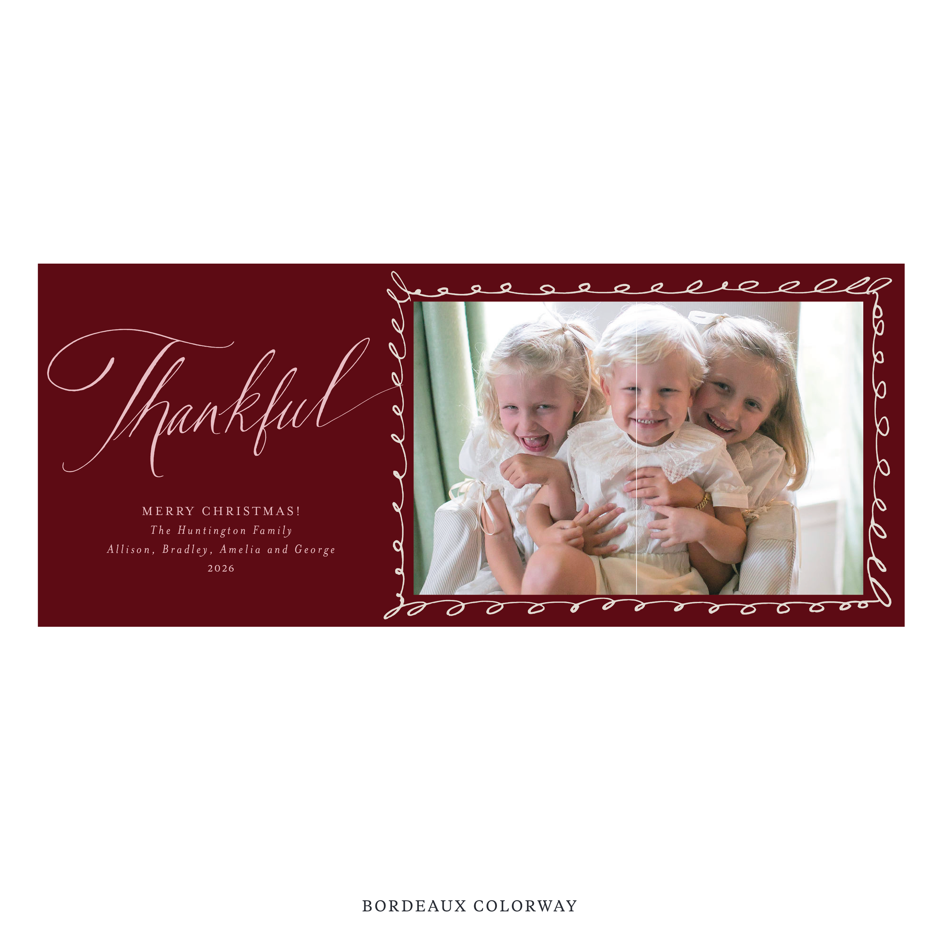 Huntington Digital Photo Holiday Card, Skinny
