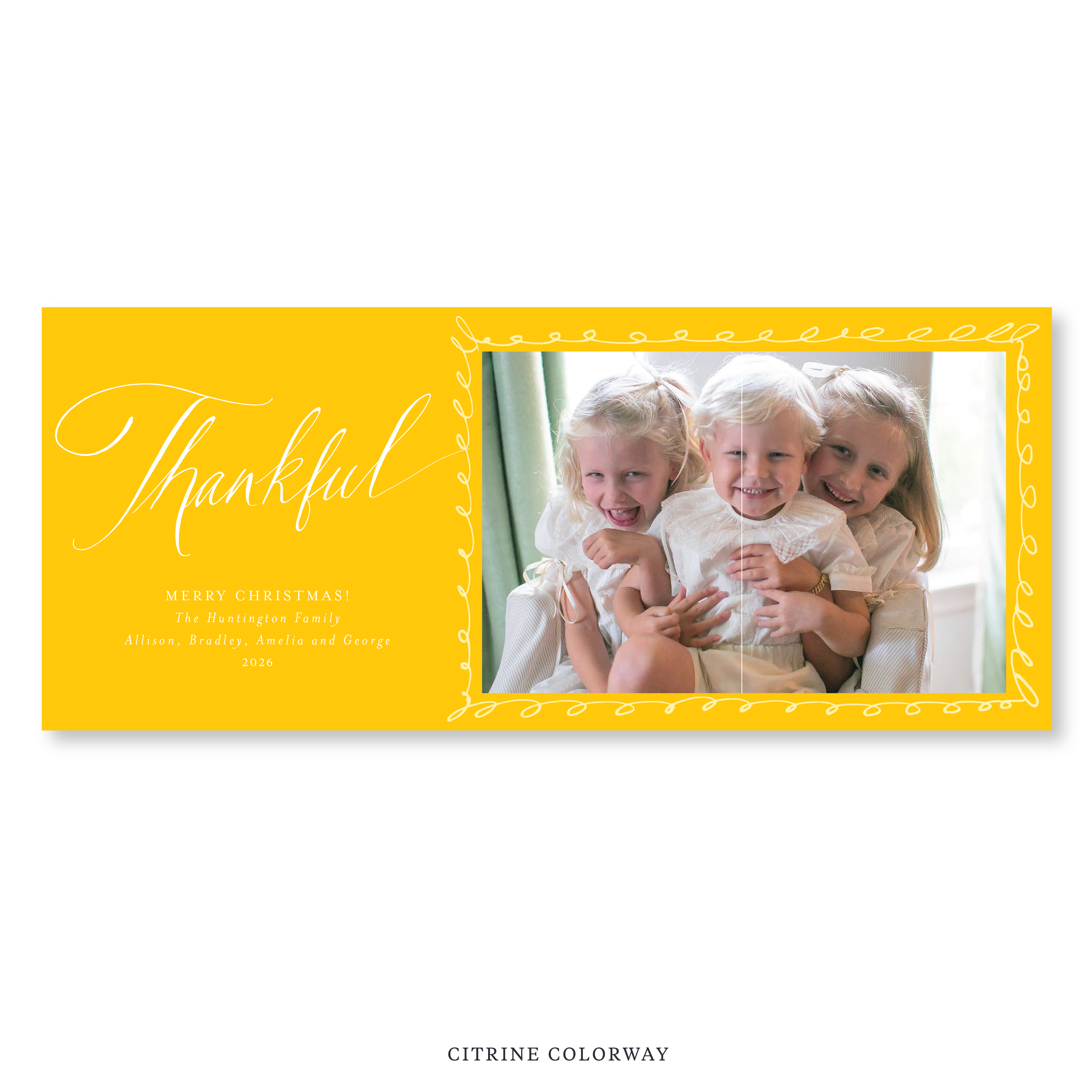 Huntington Digital Photo Holiday Card, Skinny