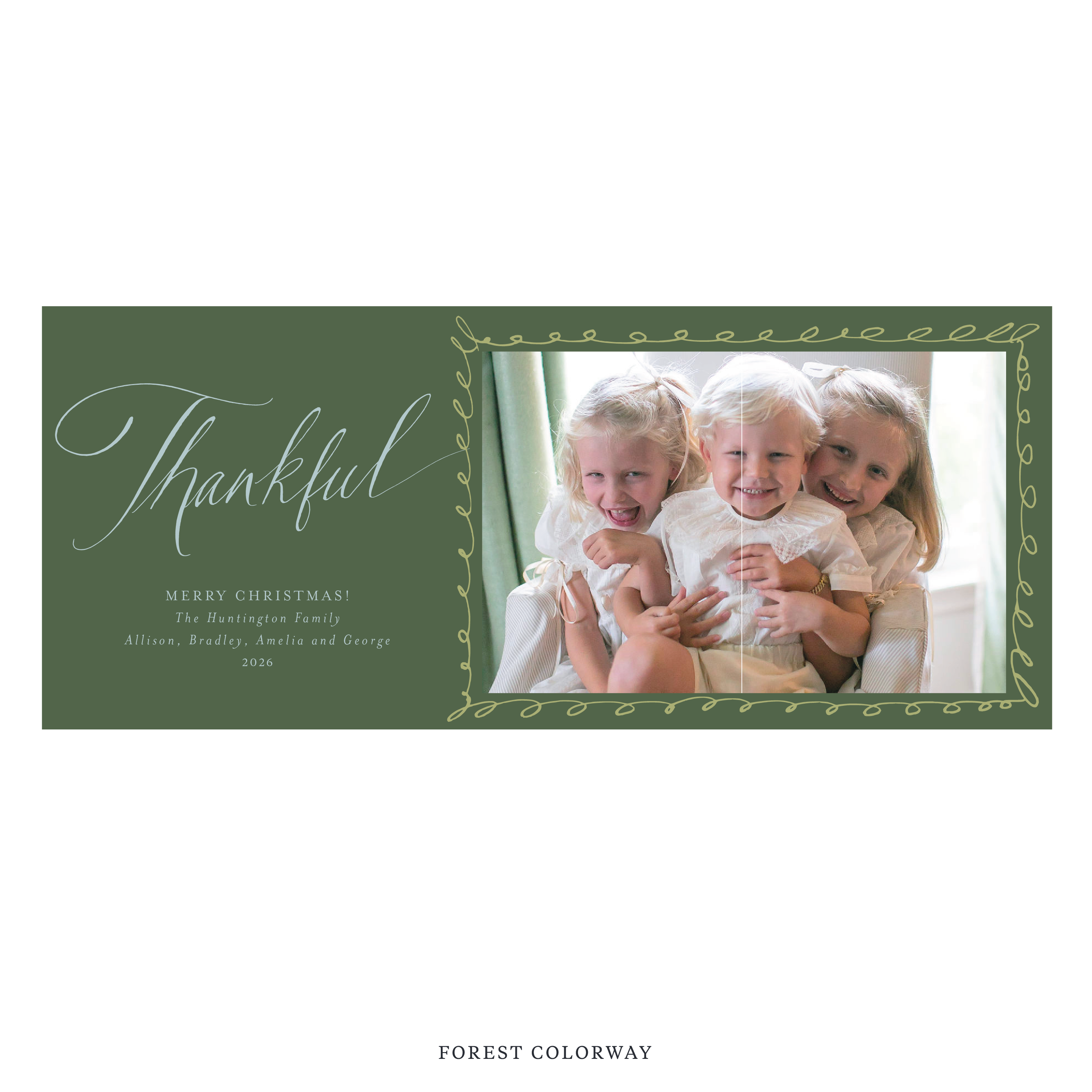 Huntington Digital Photo Holiday Card, Skinny
