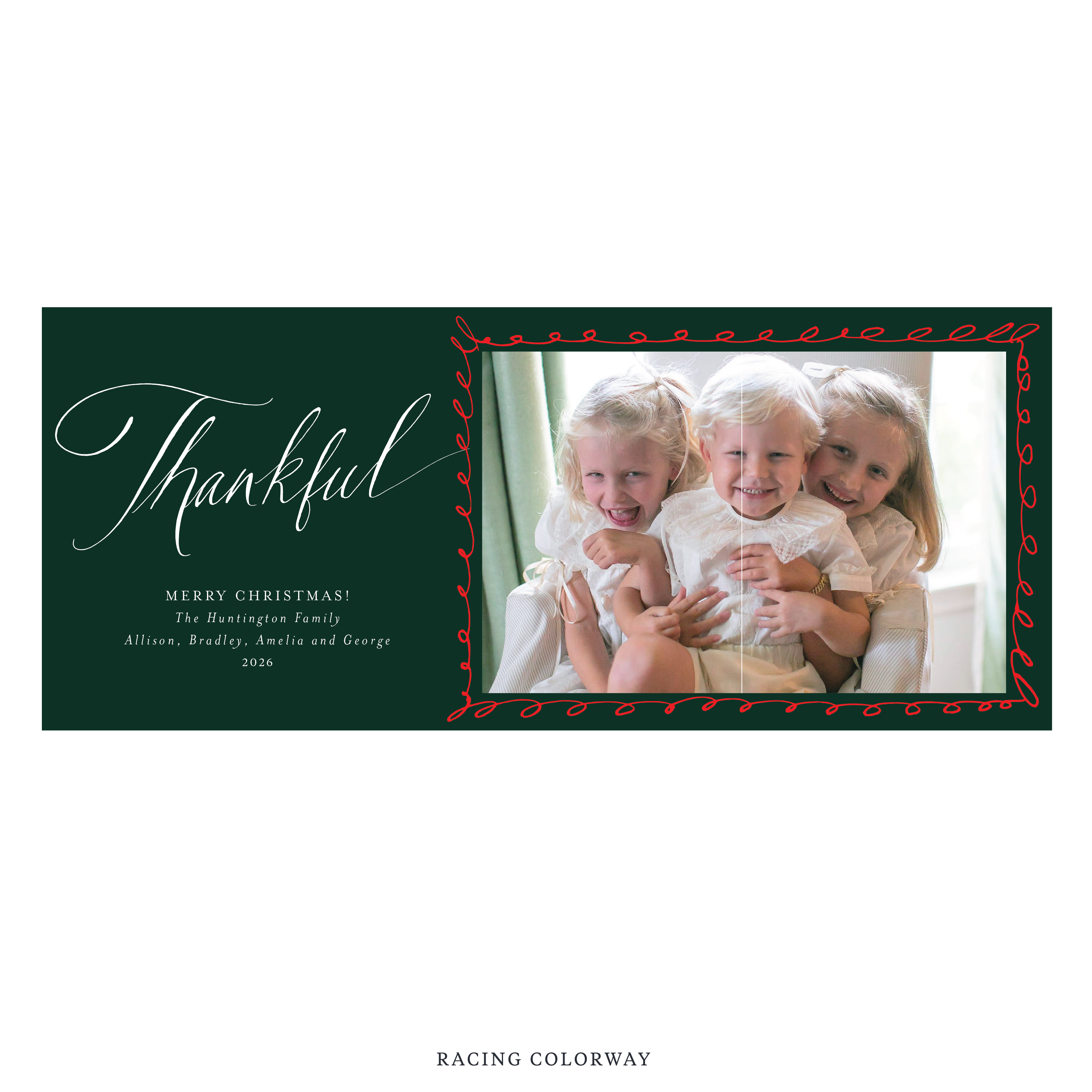 Huntington Digital Photo Holiday Card, Skinny