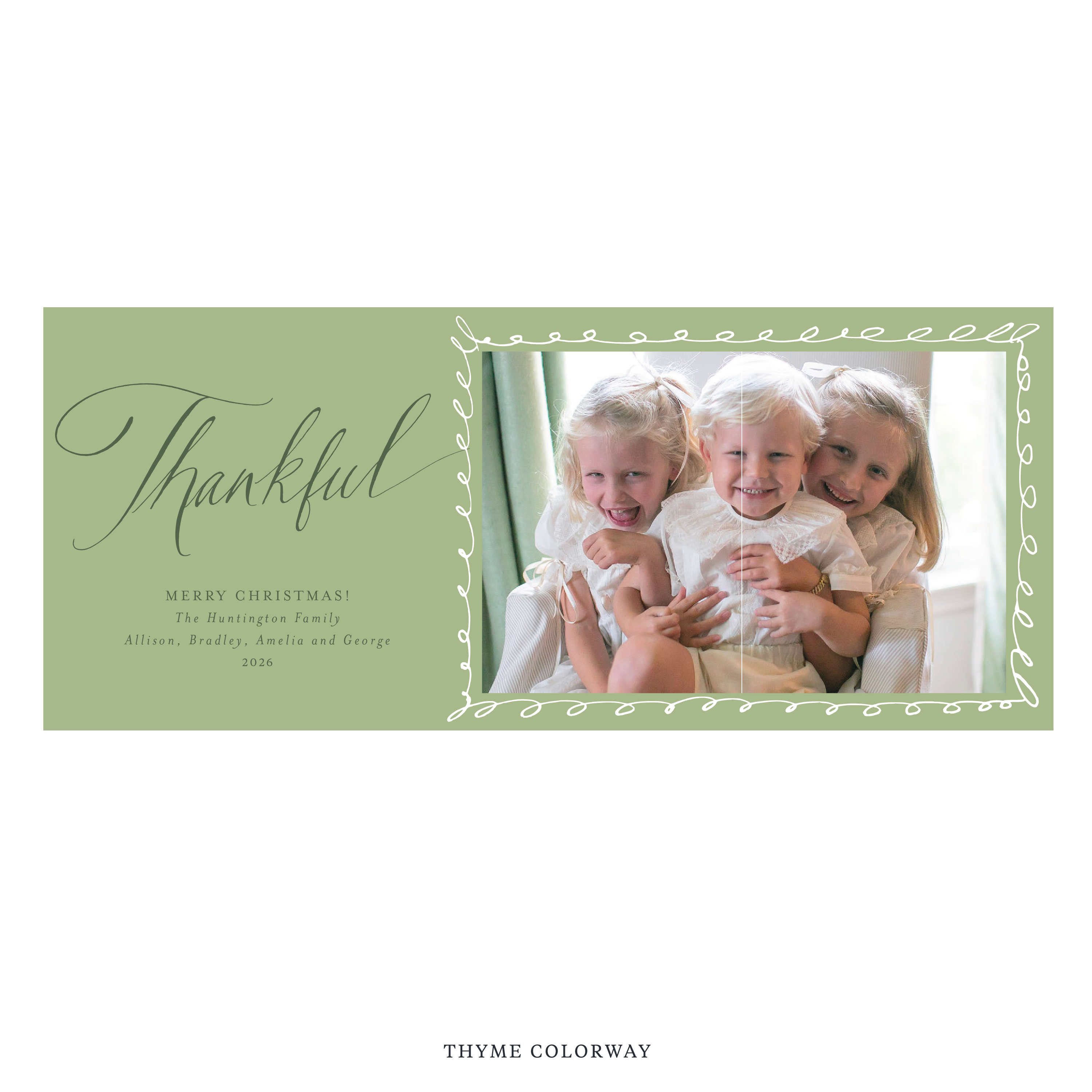 Huntington Digital Photo Holiday Card, Skinny