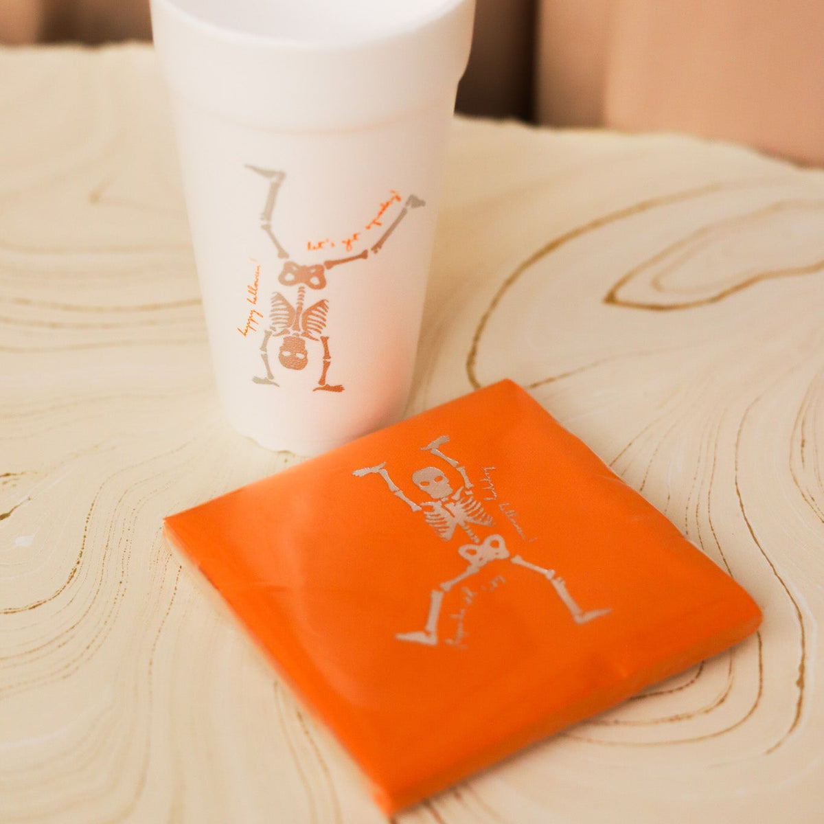 Spooky Skeleton Halloween Napkin