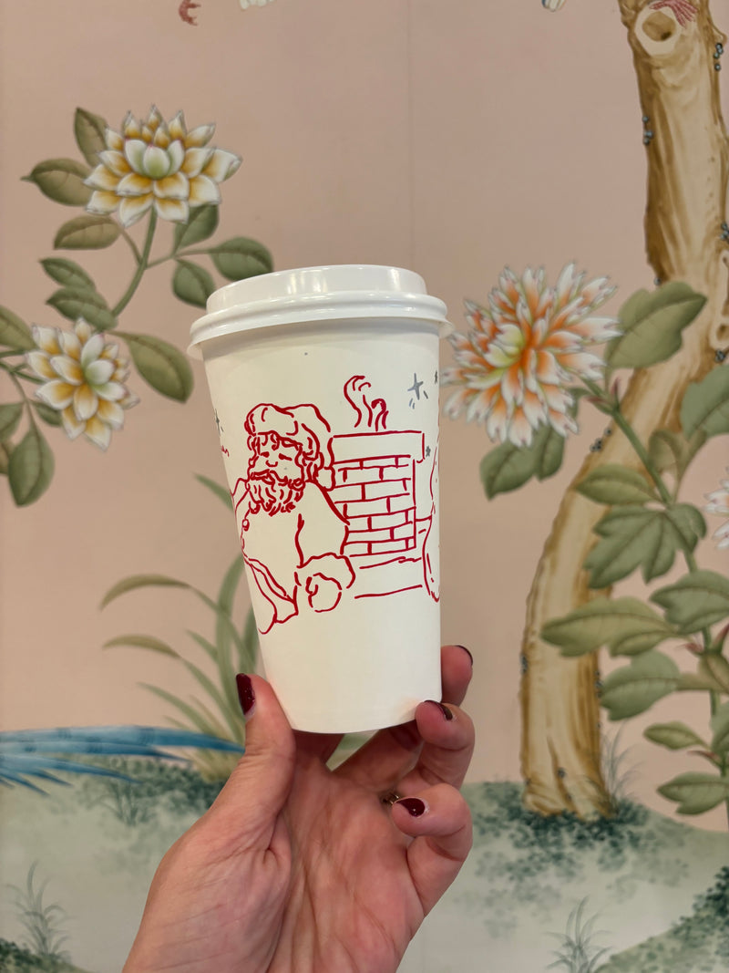 Sleeve of 10 Santa Coffee Cups and Lids