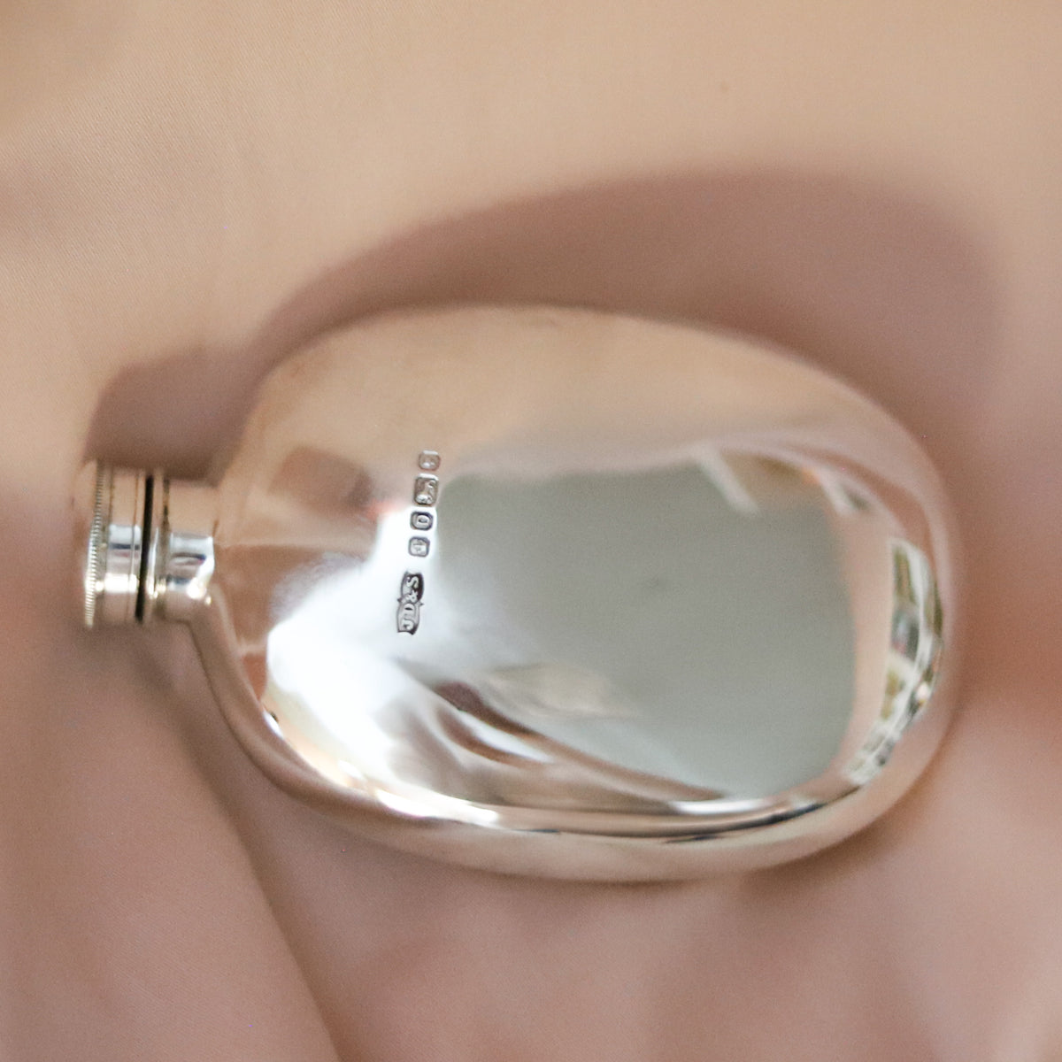 Antique Sterling Silver Hip Flask, Sheffield 1871