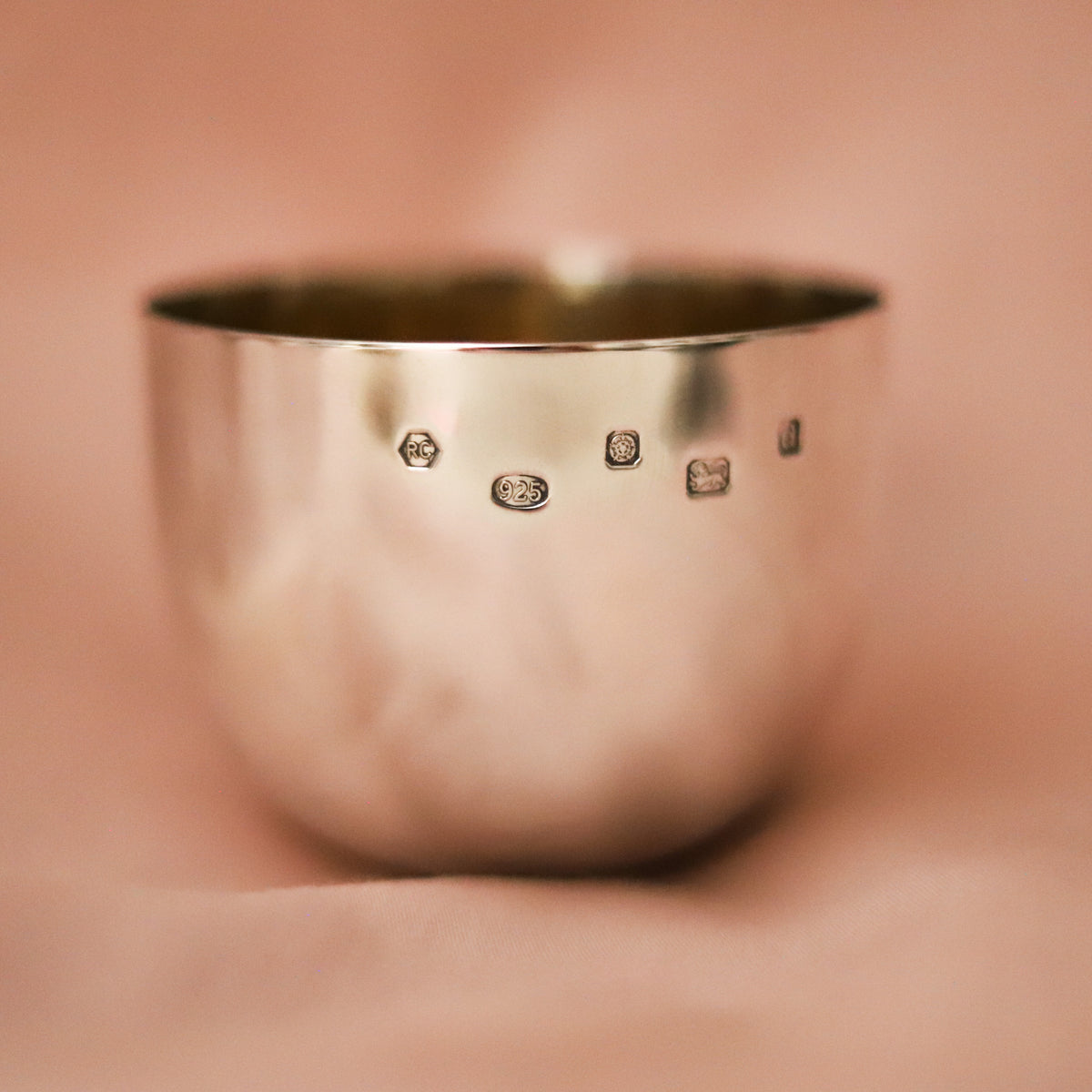 This sterling silver tumbler cup was made by Carr’s of Sheffield and hallmarked in Sheffield in 2003.