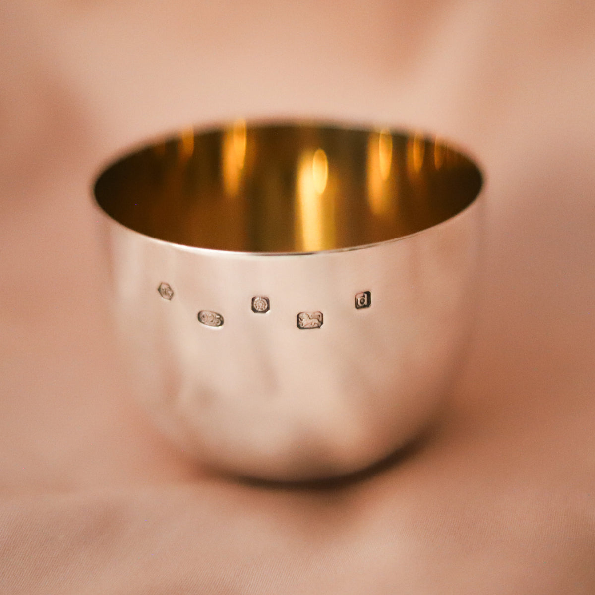 This sterling silver tumbler cup was made by Carr’s of Sheffield and hallmarked in Sheffield in 2003.