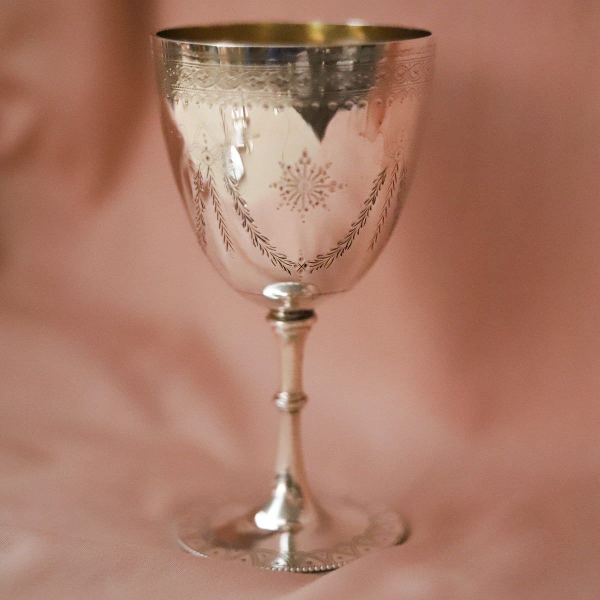 Antique Victorian Sterling Silver Goblet, London 1872