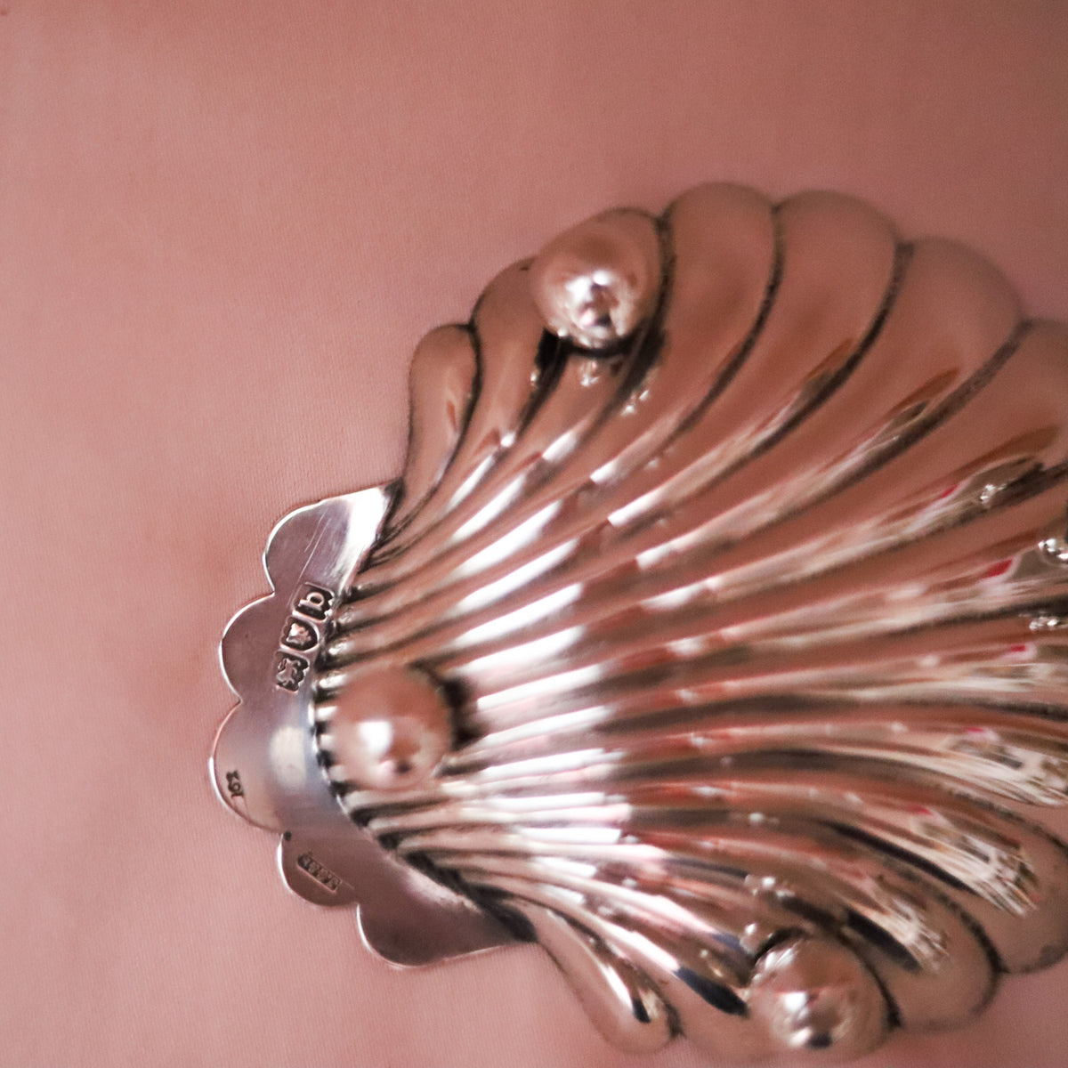 Antique Victorian Sterling Silver Scallop Shell Dish, London 1897
