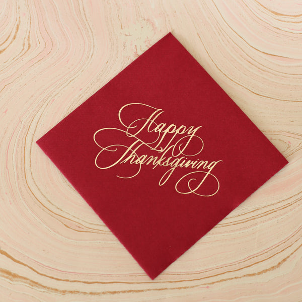 Happy Thanksgiving Bordeux Napkin (Set of 15)