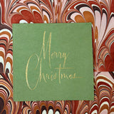 Merry Christmas Green Petite Napkins