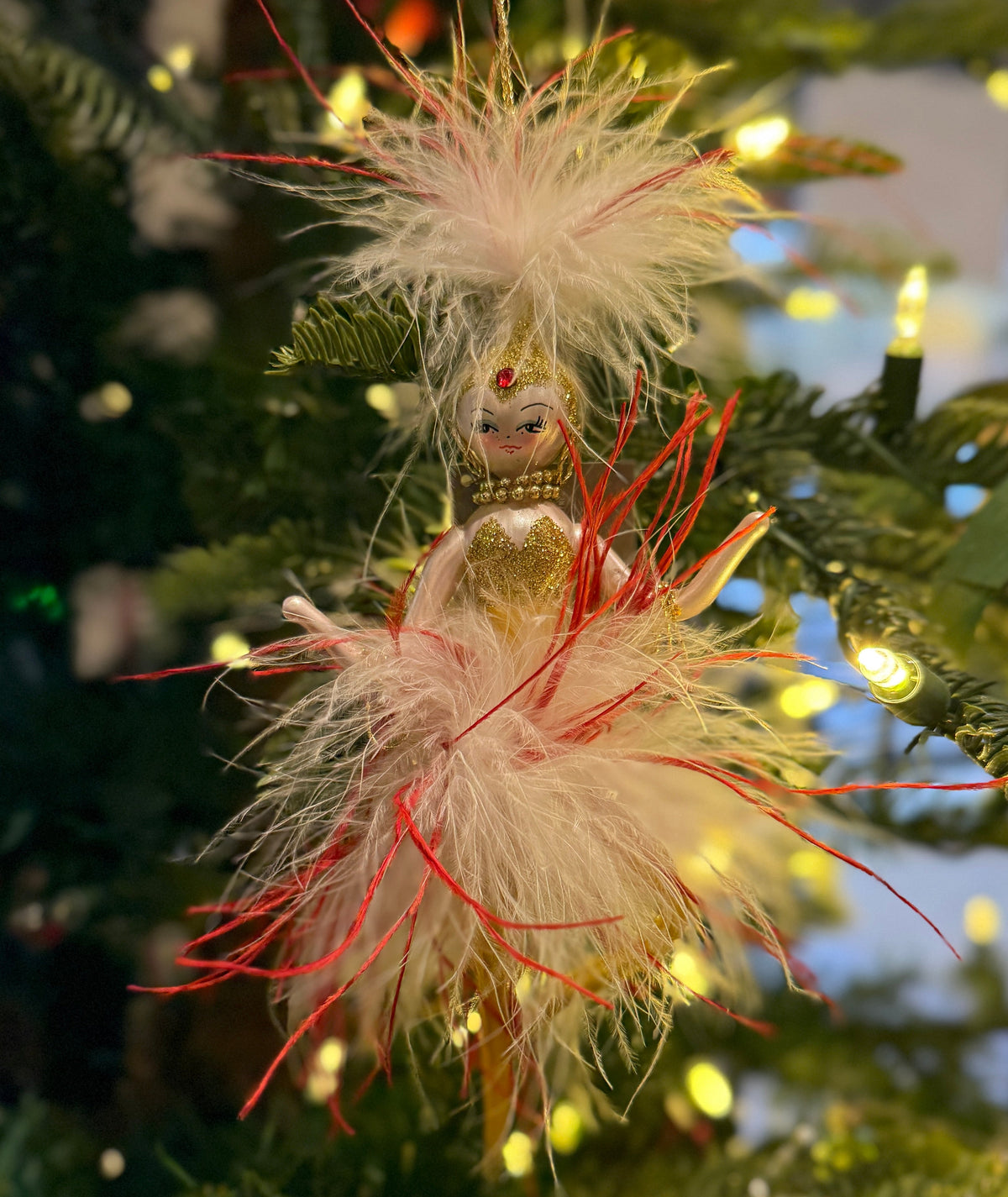 Gilded Showgirl Italian Glass Ornament