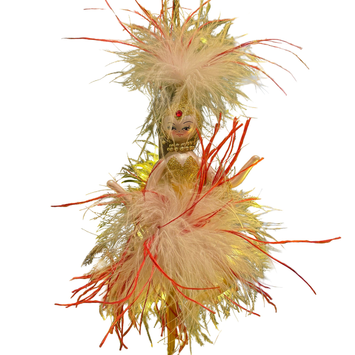 Gilded Showgirl Italian Glass Ornament