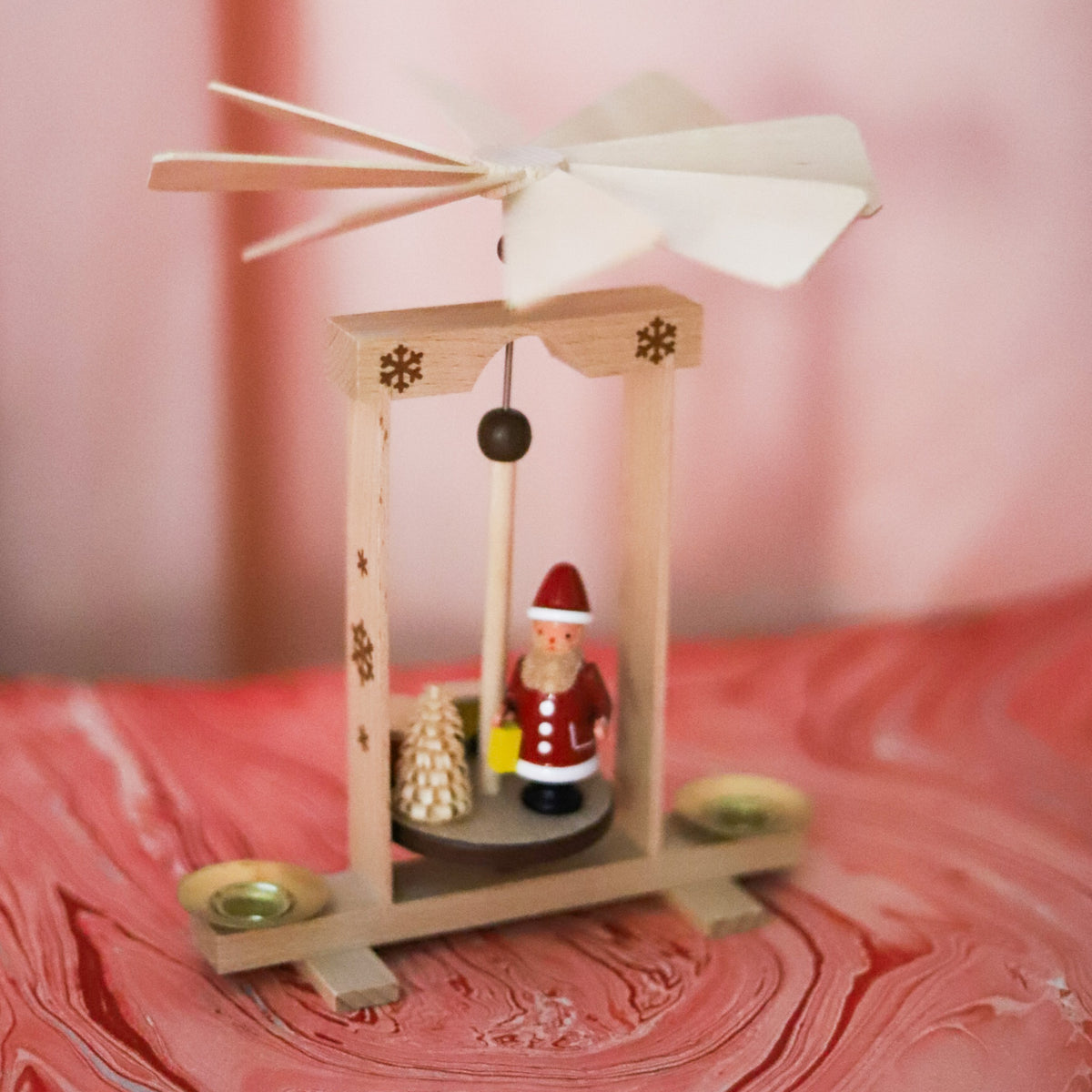 Santa Express Miniature German Christmas Pyramid, 6"