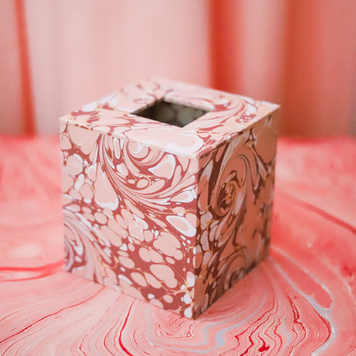 Rosewood Marbled Tissue Box Holder