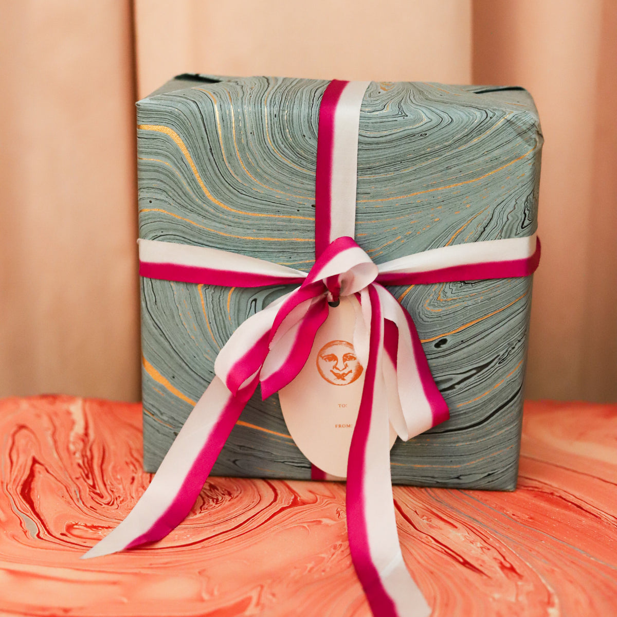 Teal Marble Gift Wrap Sheets (Set of 3)