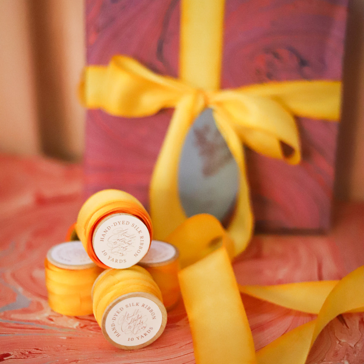 Sunshine Hand-Dyed Silk Ribbon