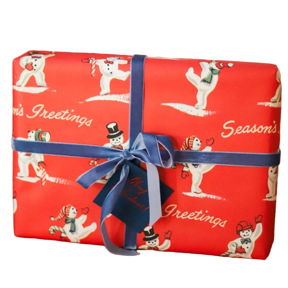 Vintage Snowman Greetings Wrapping Paper Sheets (set of 3)