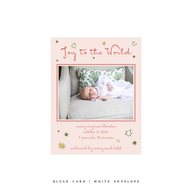Illaria Small Classic Printed Birth Announcement Holiday Card